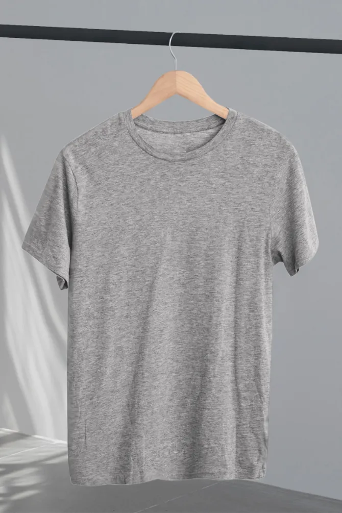 Grey Melange Lightweight Oversized T-shirt for women