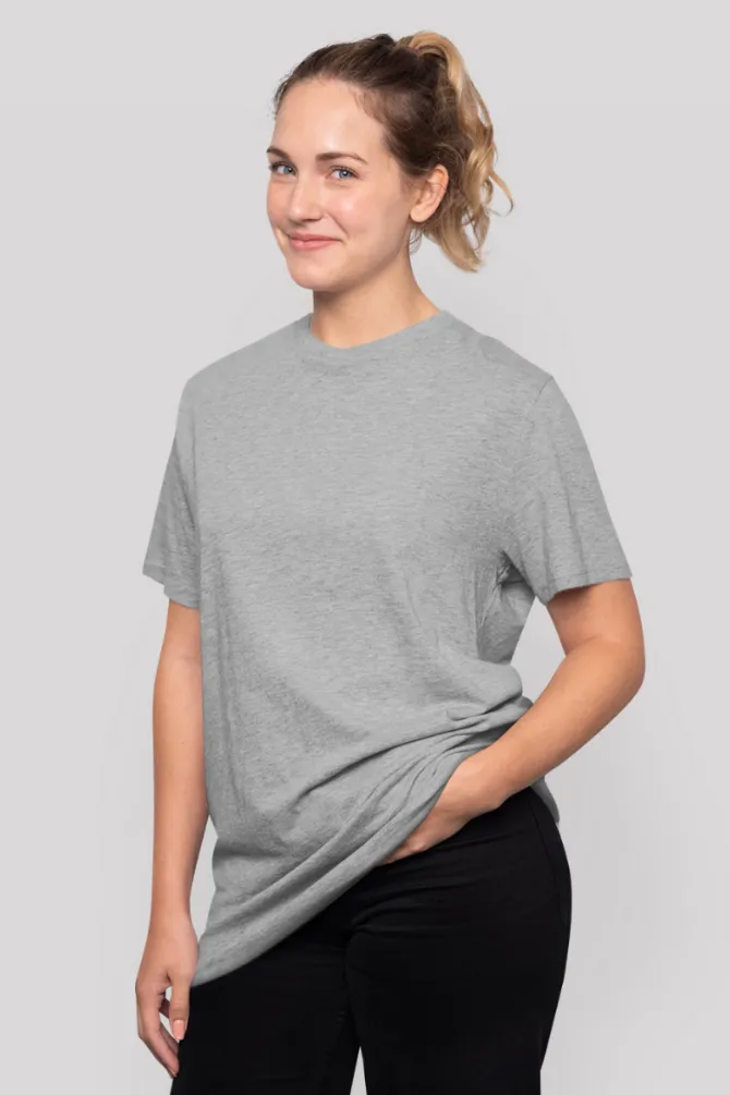 Grey Melange Lightweight Oversized T-shirt for women
