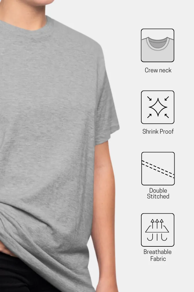 Grey Melange Lightweight Oversized T-shirt for women