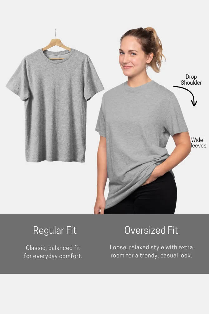 Grey Melange Lightweight Oversized T-shirt for women
