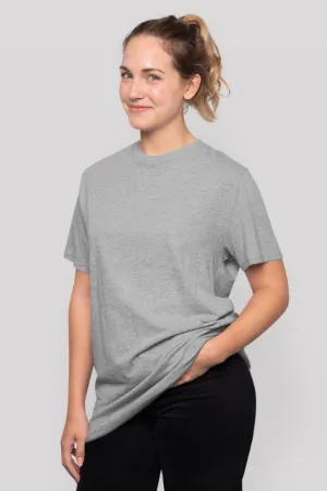 Grey Melange Lightweight Oversized T-shirt for women