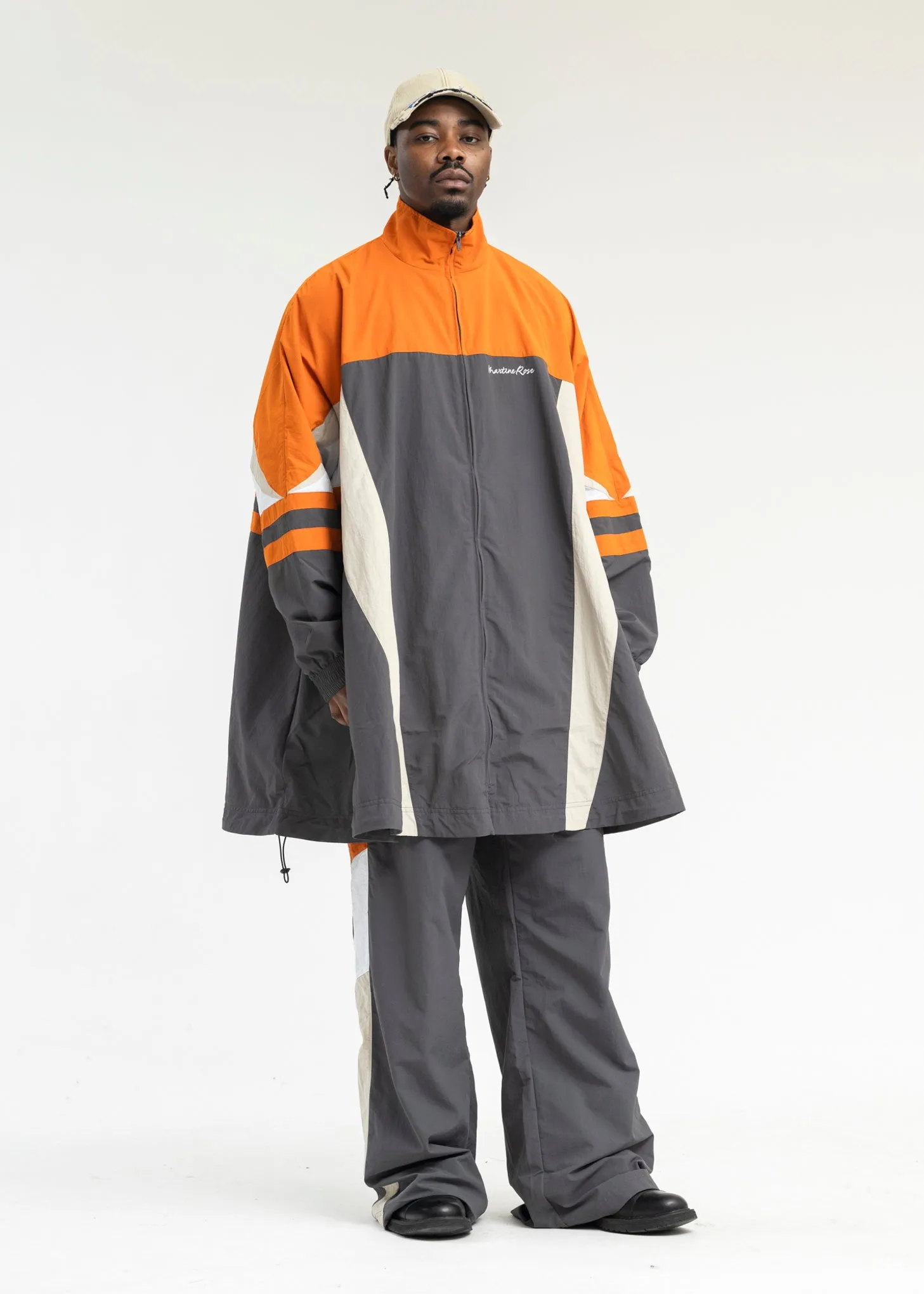 GREY / ORANGE / BEIGE  WIDE LEG TRACKPANT