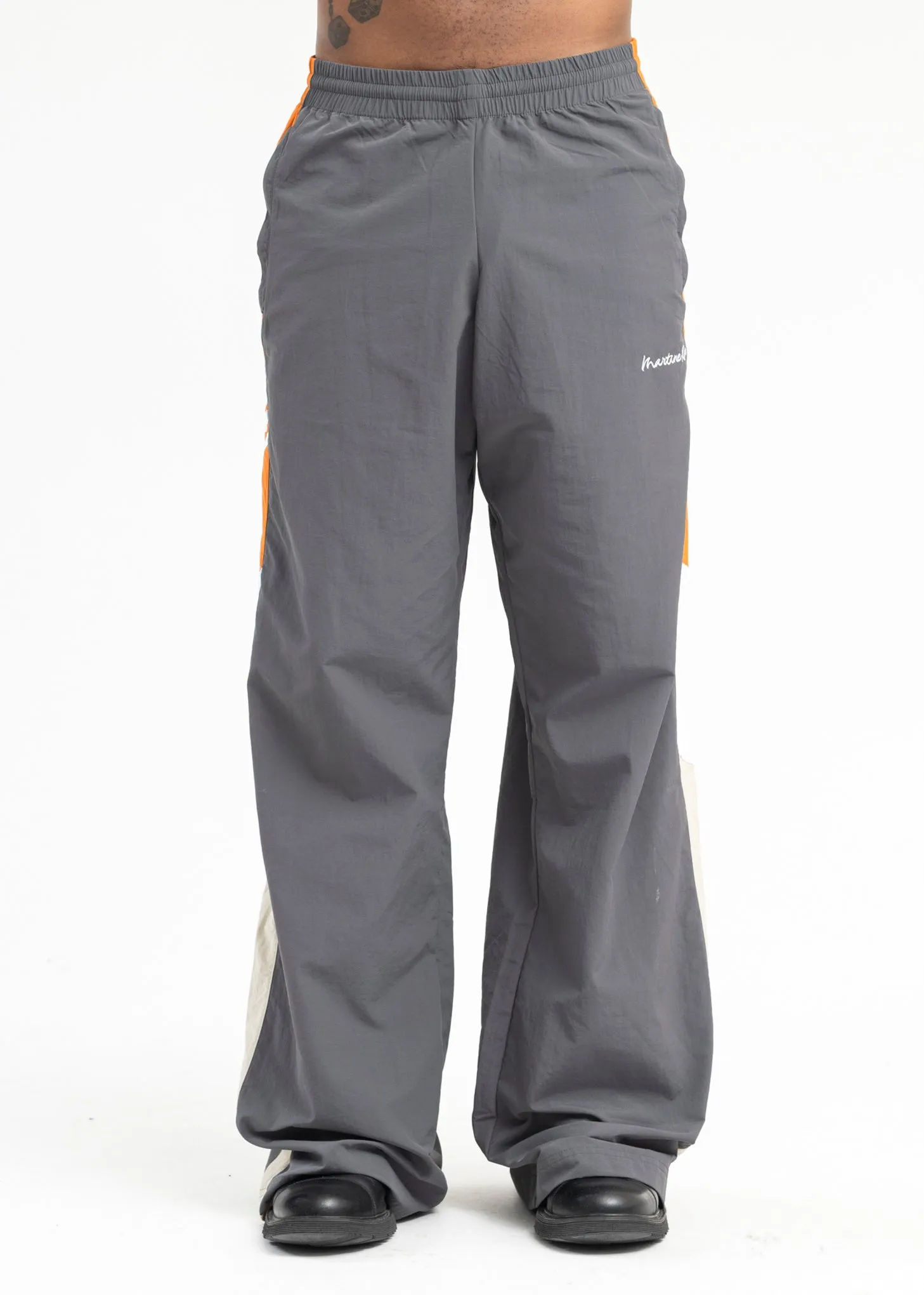 GREY / ORANGE / BEIGE  WIDE LEG TRACKPANT