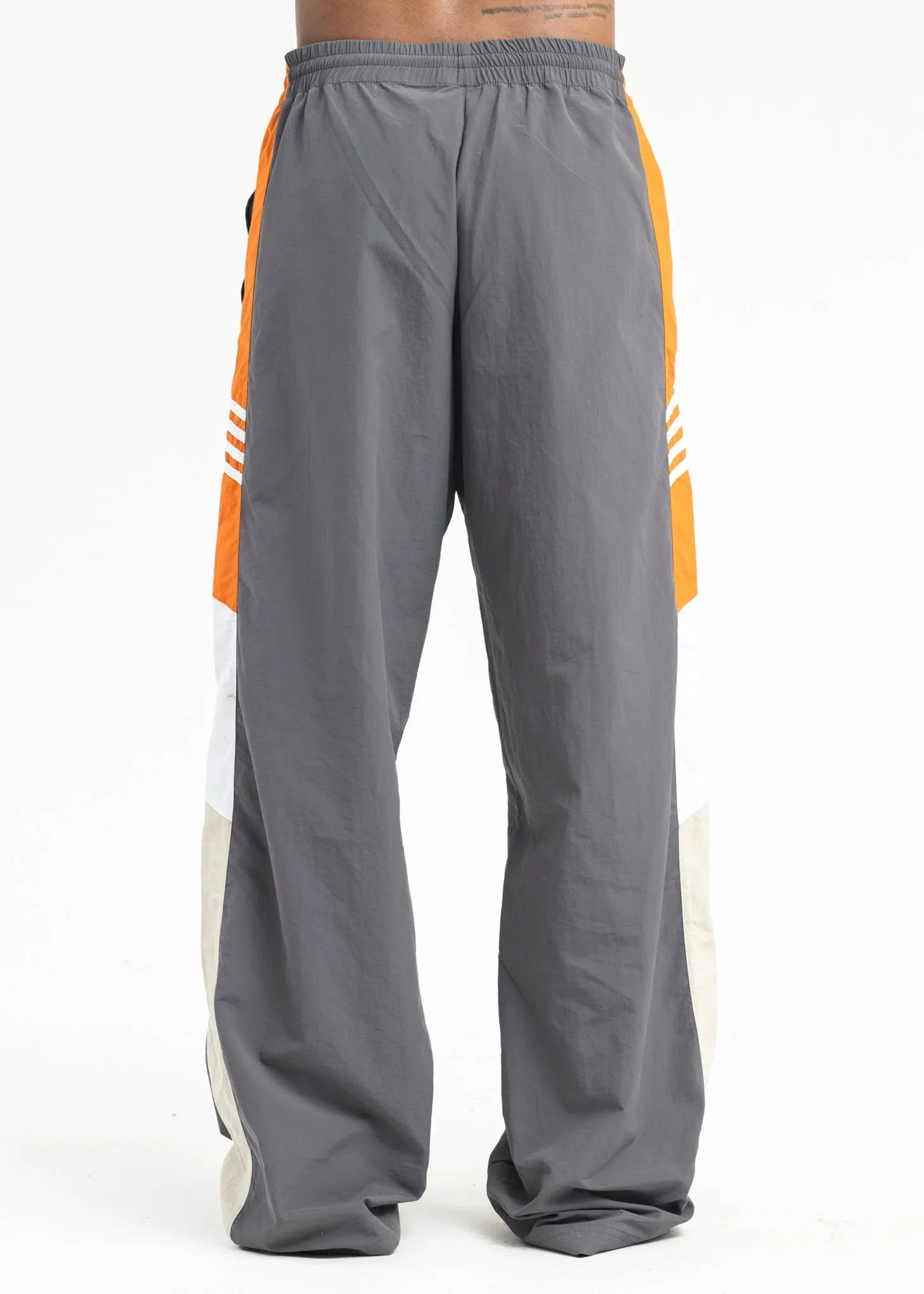 GREY / ORANGE / BEIGE  WIDE LEG TRACKPANT