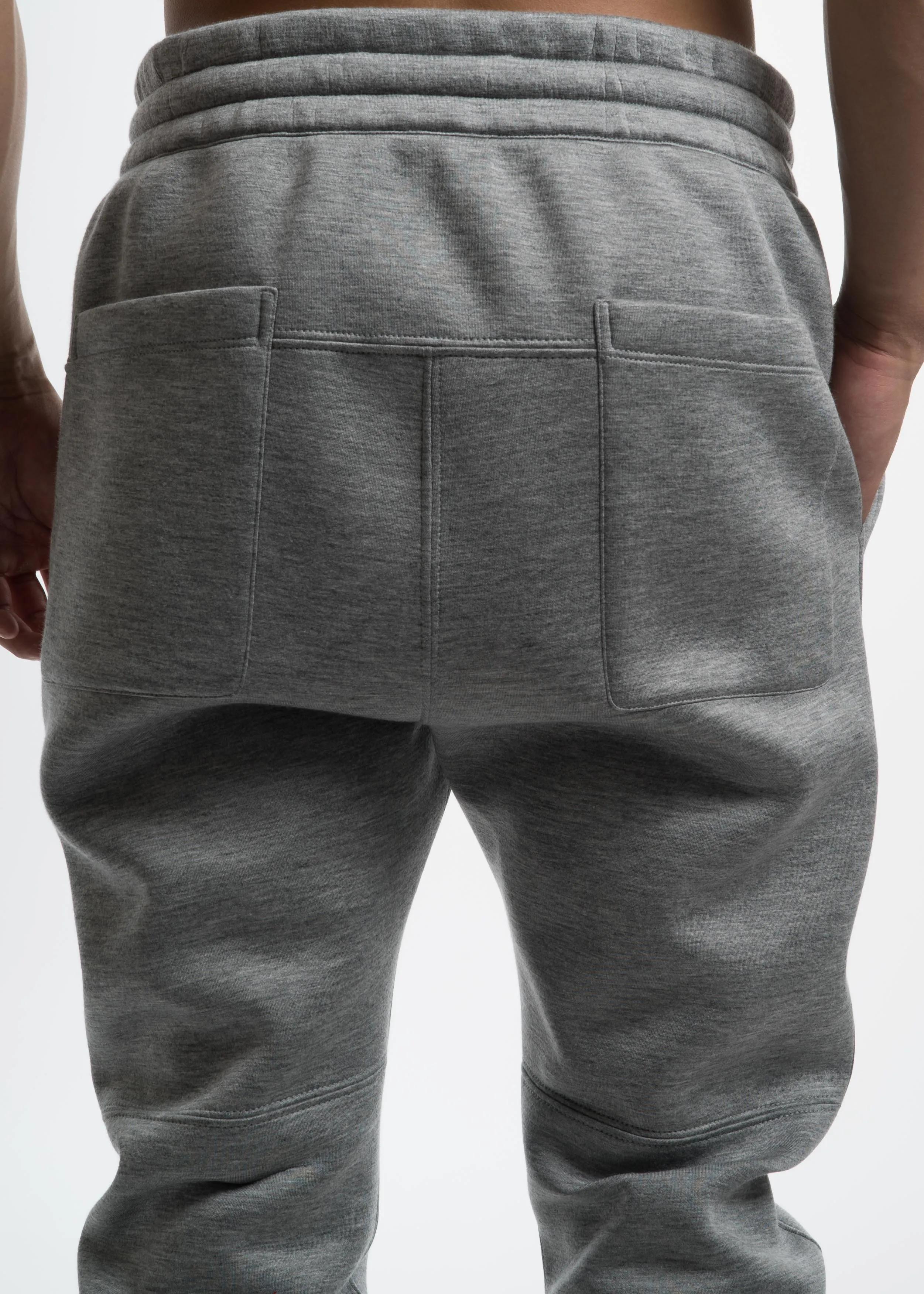 Heather Grey Curved Leg Track Pant