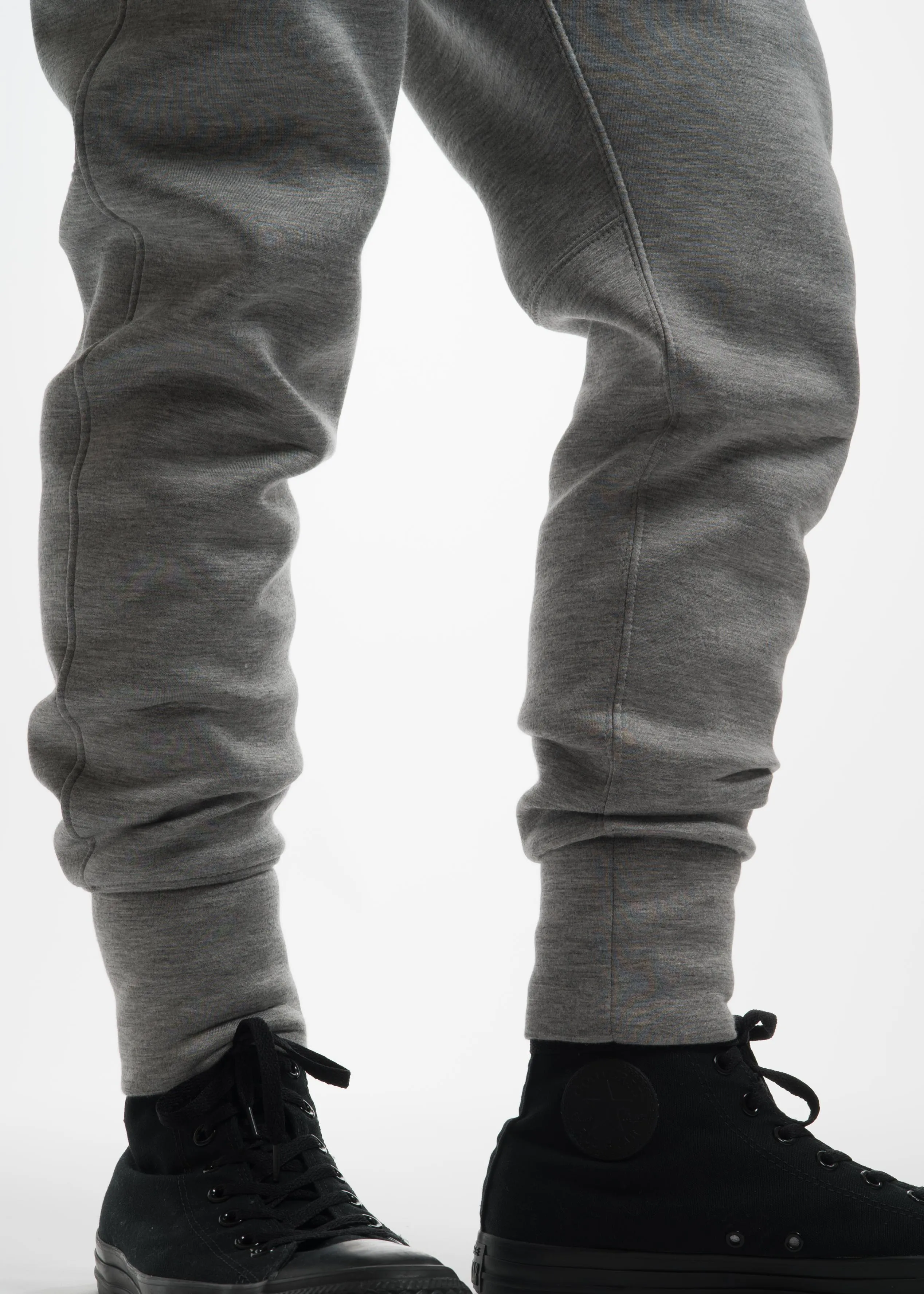 Heather Grey Curved Leg Track Pant