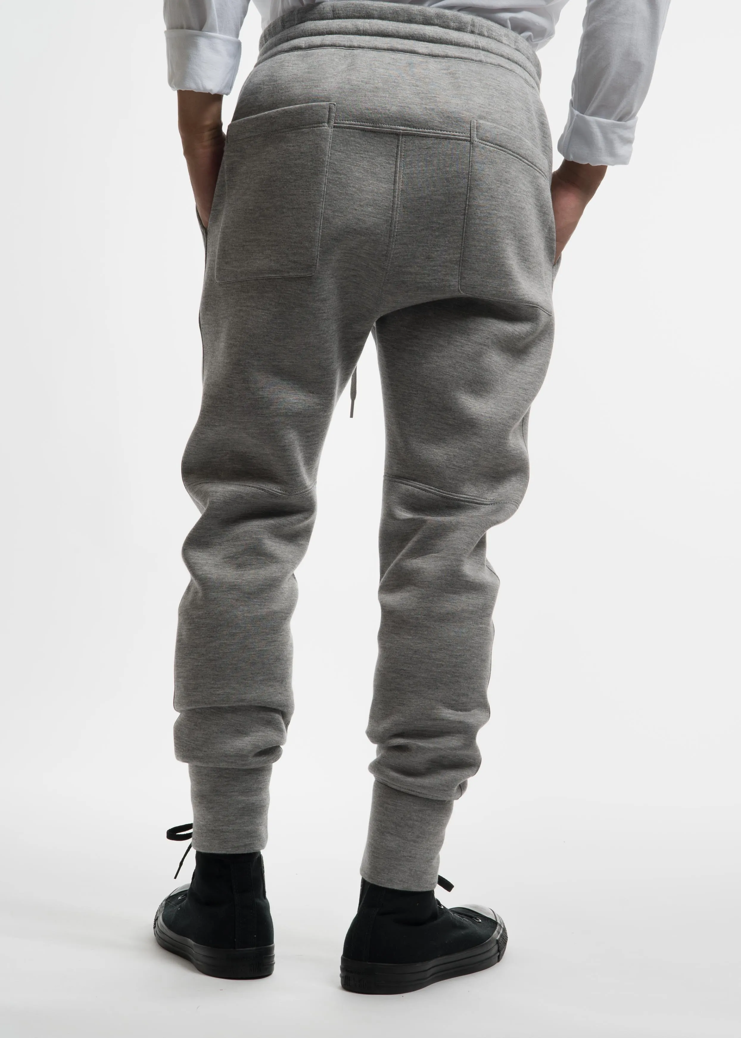 Heather Grey Curved Leg Track Pant
