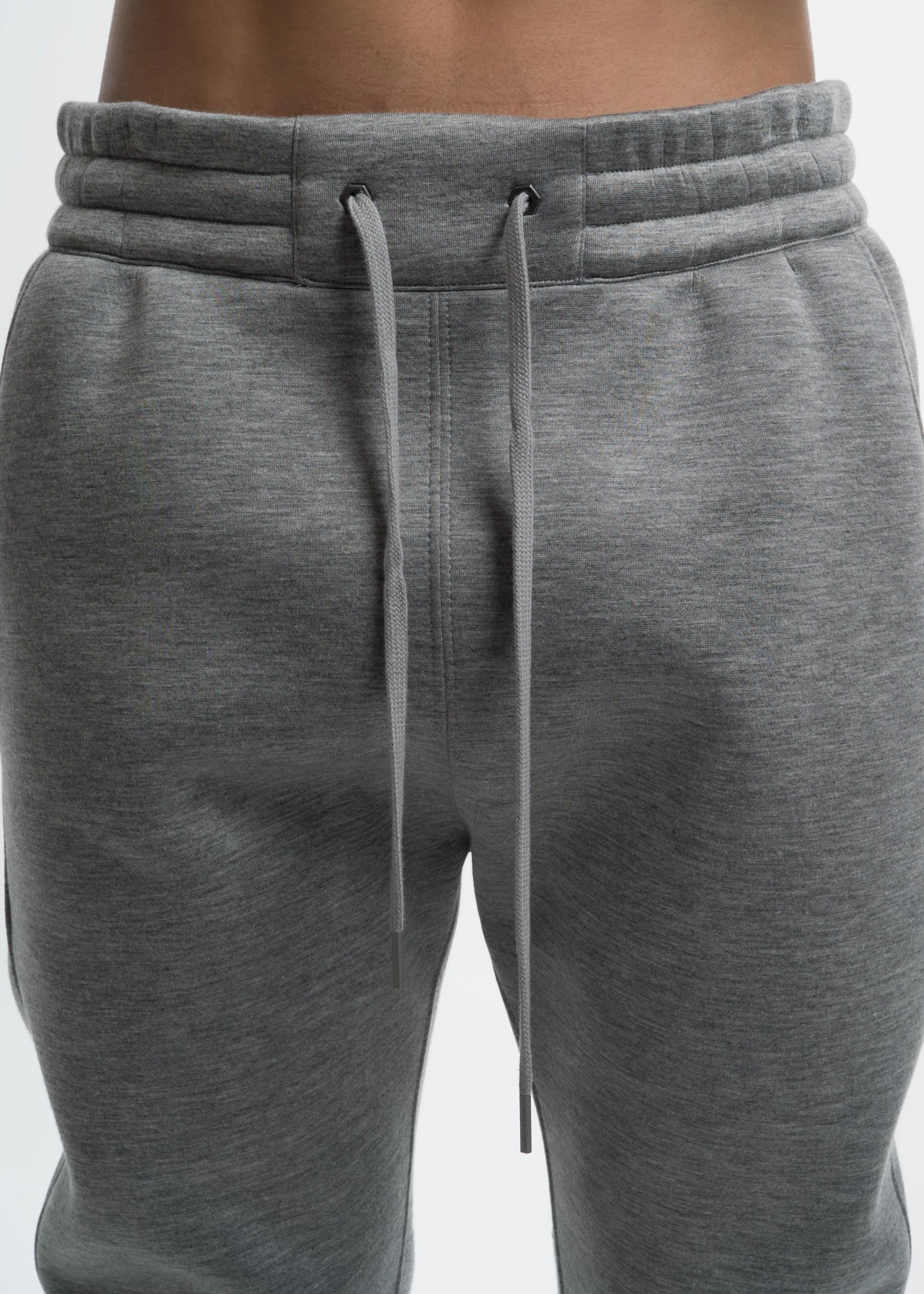 Heather Grey Curved Leg Track Pant