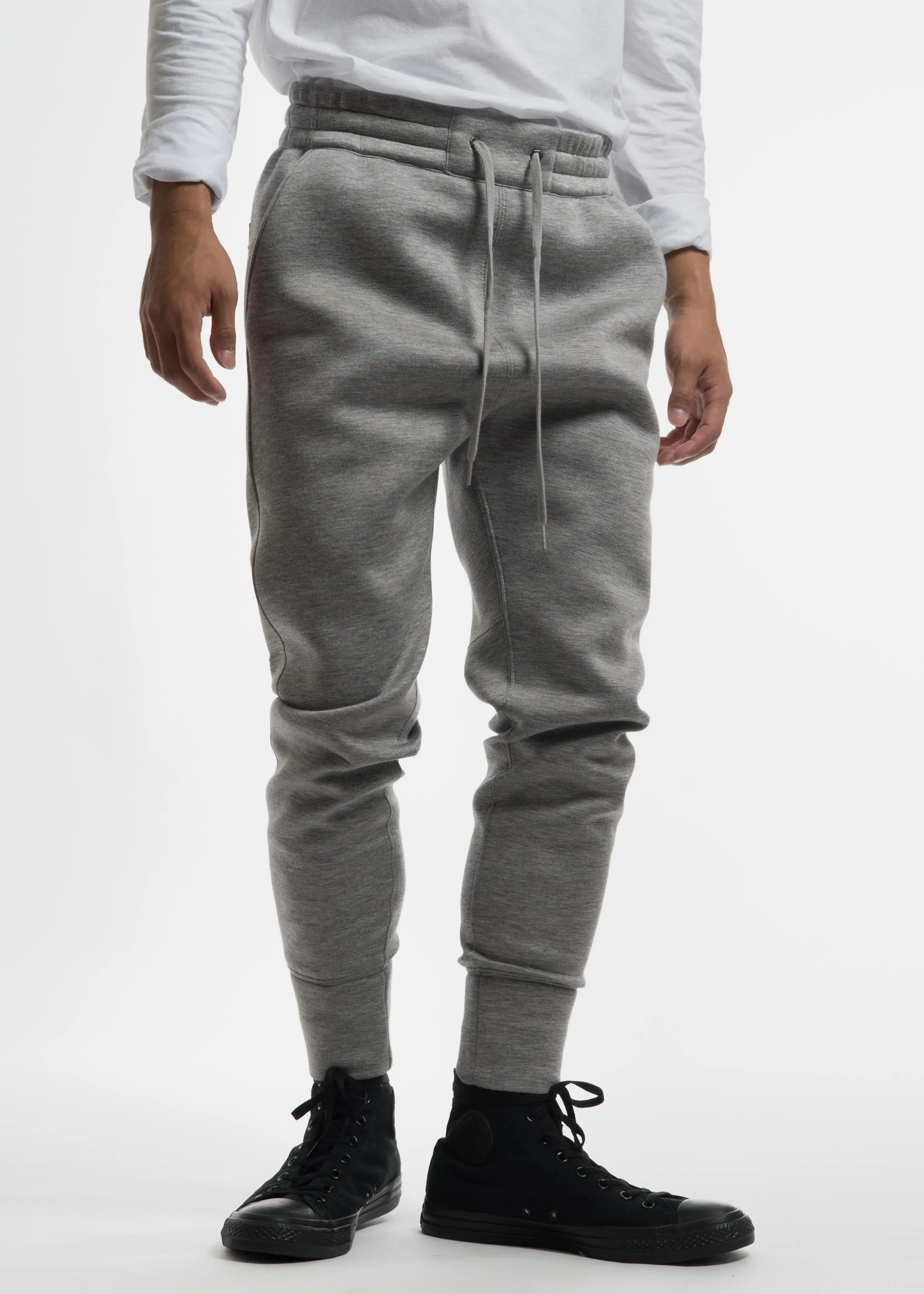 Heather Grey Curved Leg Track Pant