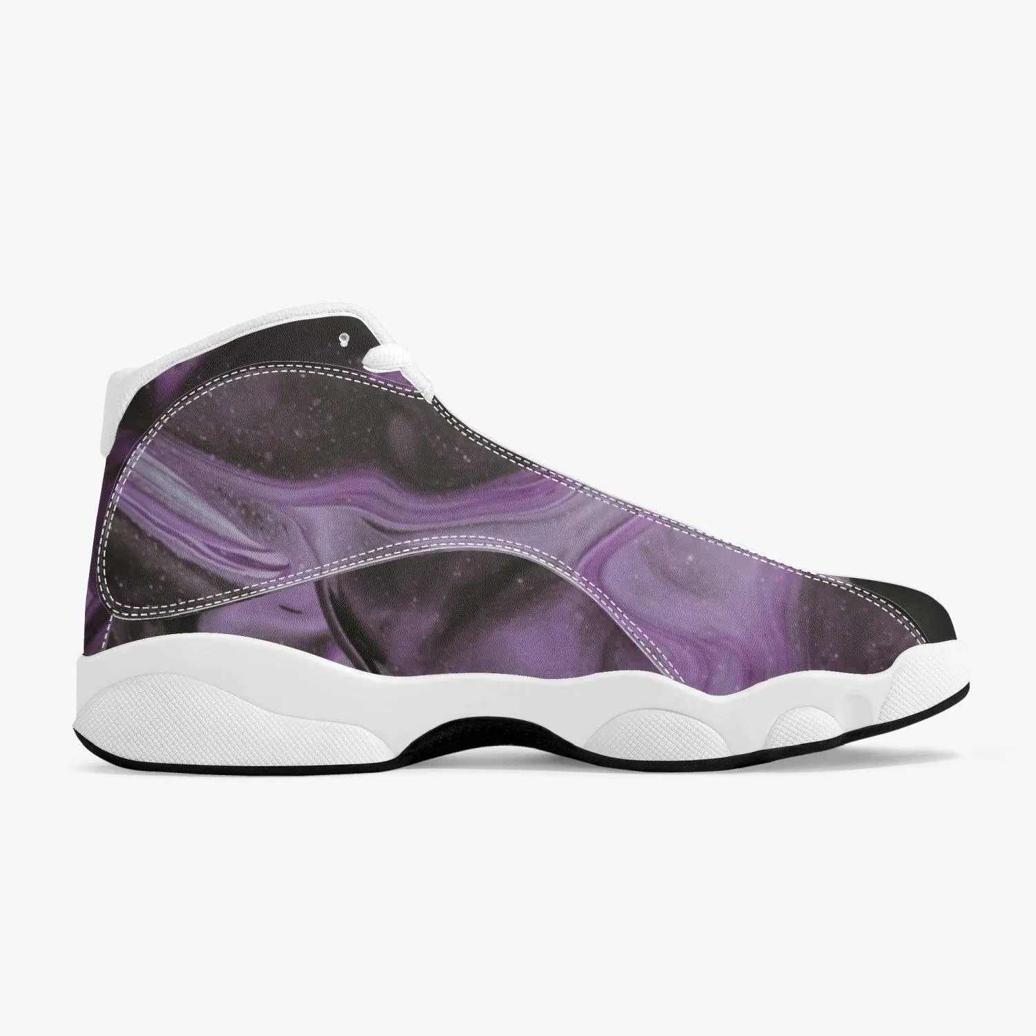 High-Top Leather Basketball Sneakers - White