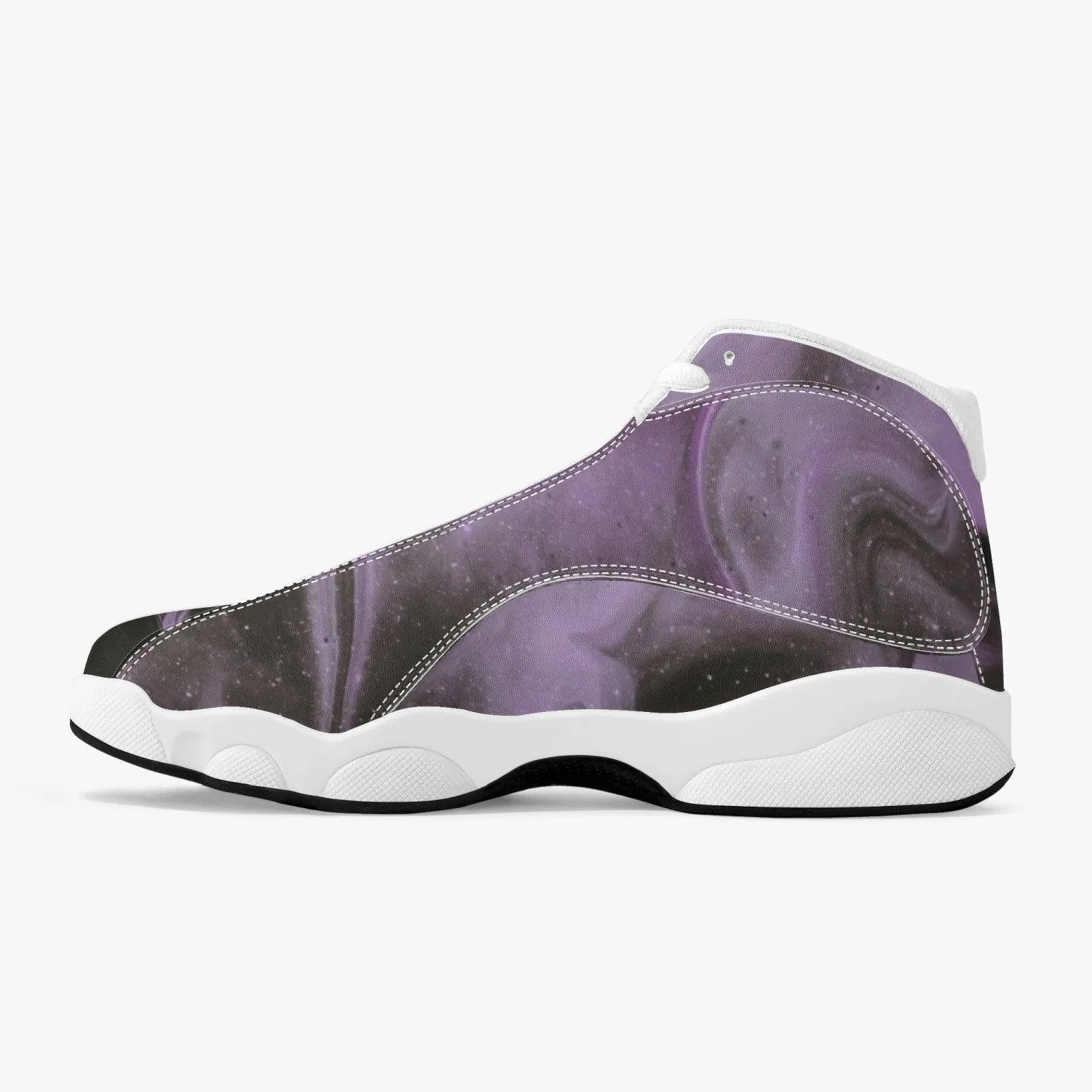 High-Top Leather Basketball Sneakers - White
