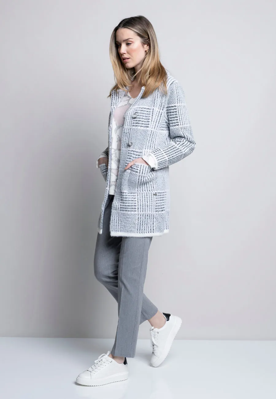 Houndstooth Plaid Cardigan