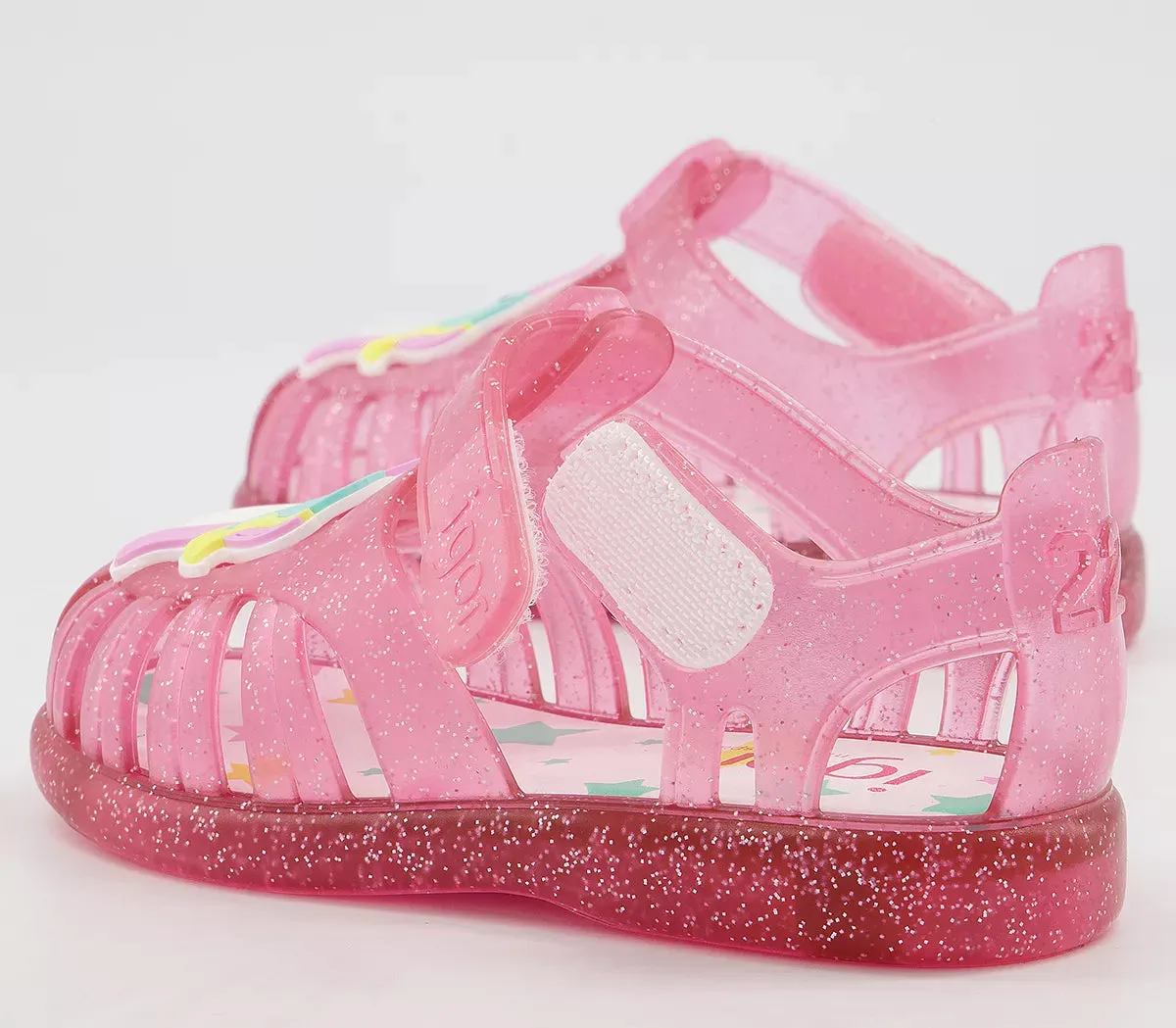 Igor Tobby Fuchsia Pink Clear Glitter Unicorn Jelly Sandals