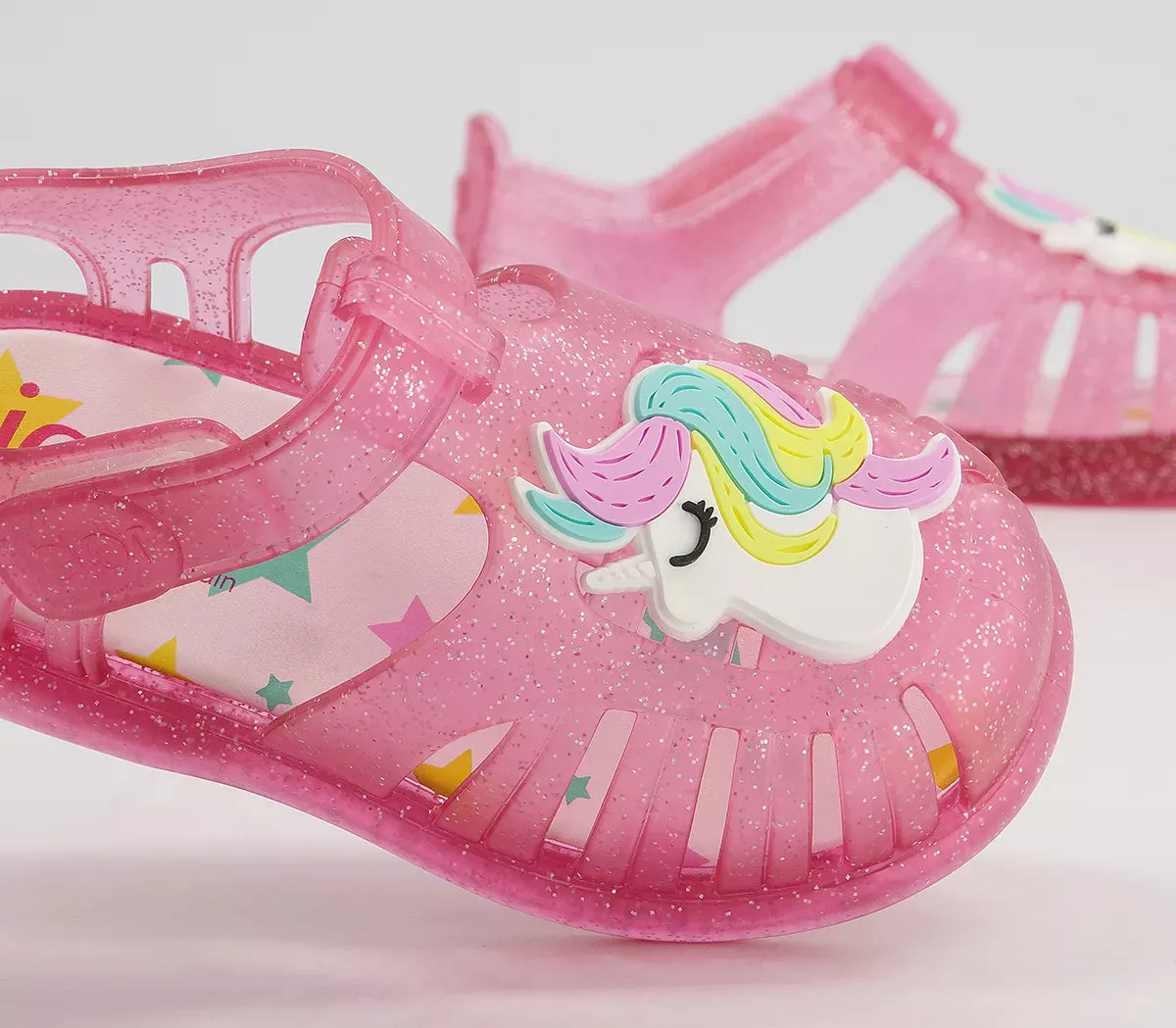 Igor Tobby Fuchsia Pink Clear Glitter Unicorn Jelly Sandals