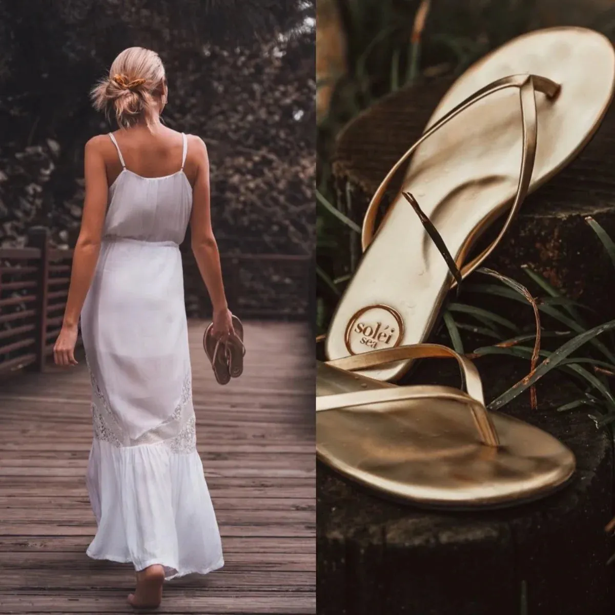Indie Metallic Gold Sandal by Solei Sea