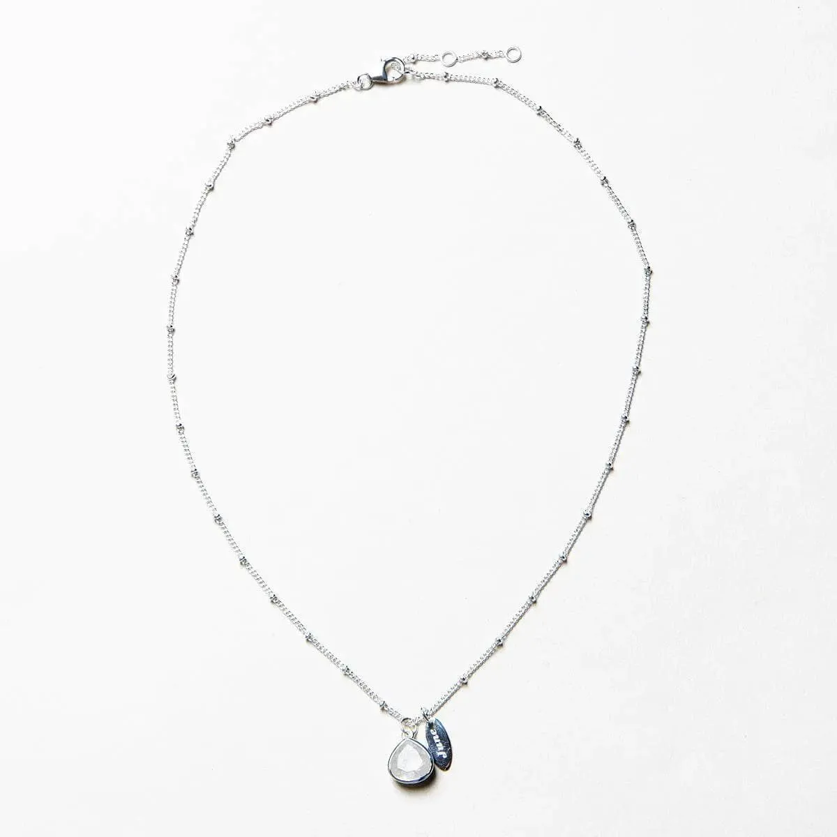 June Rainbow Moonstone Birthstone Necklace by Tiny Rituals