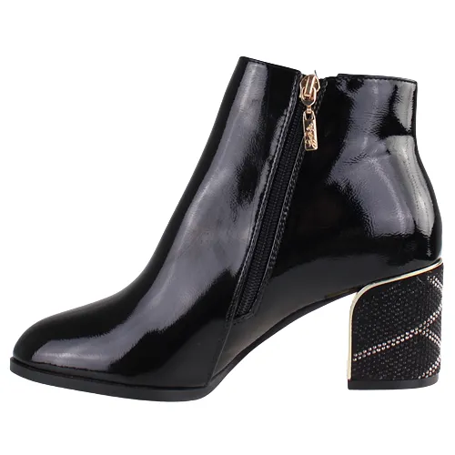 Kate Appleby Ladies Ankle Boots - Leyburn - Black Patent