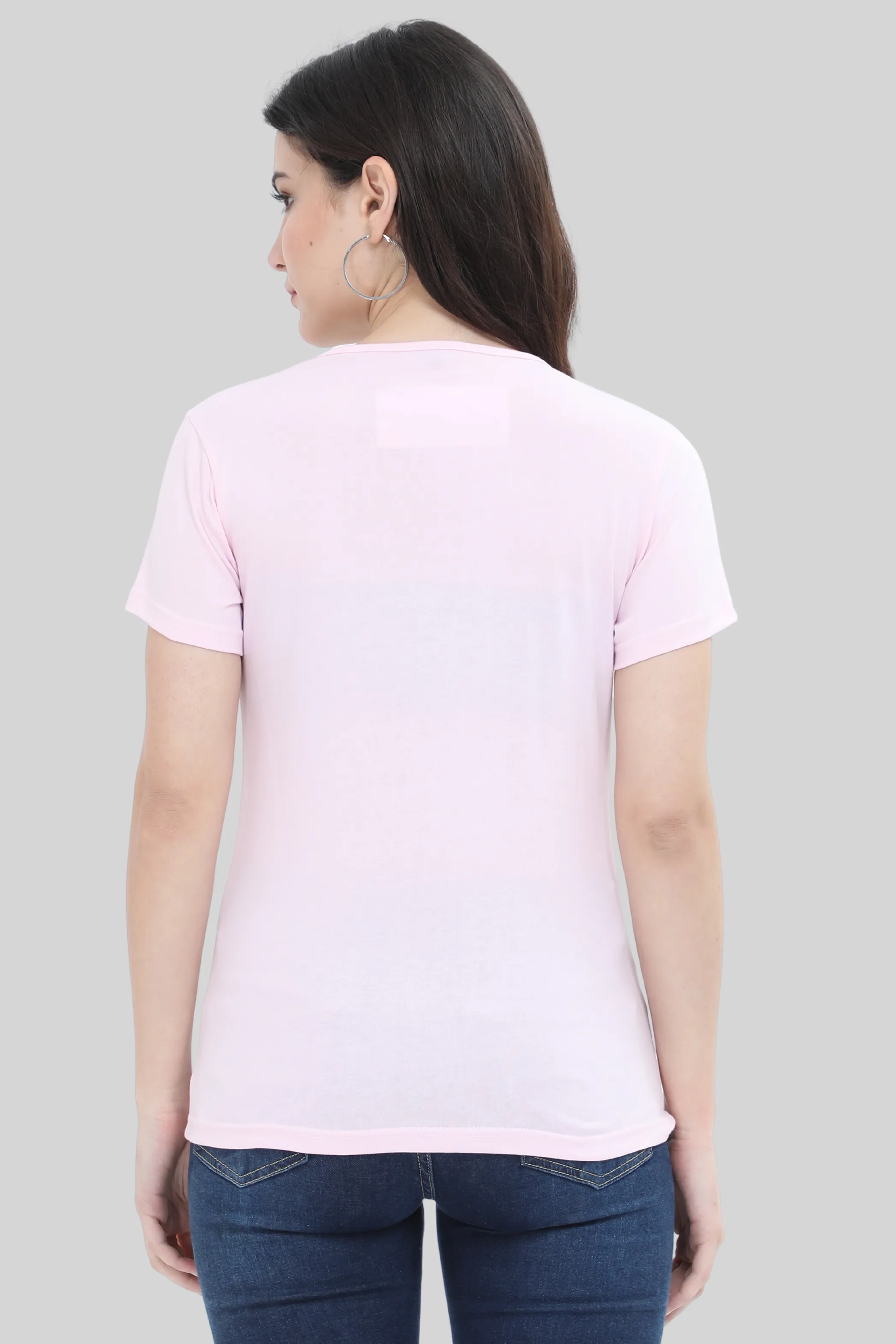 Light Pink Scoop Neck T-shirt for women