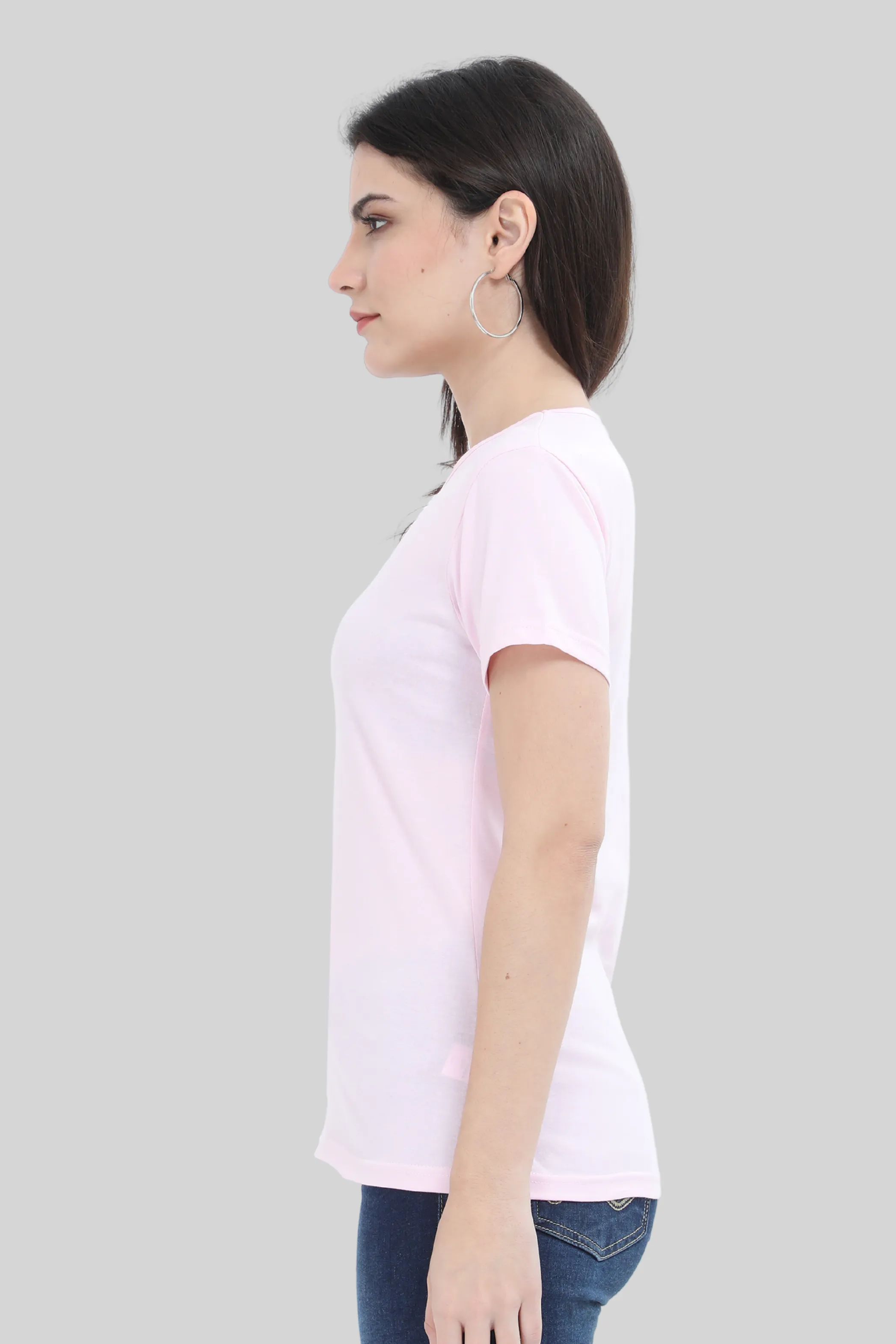 Light Pink Scoop Neck T-shirt for women