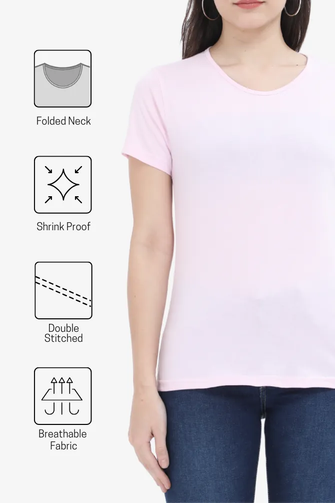 Light Pink Scoop Neck T-shirt for women