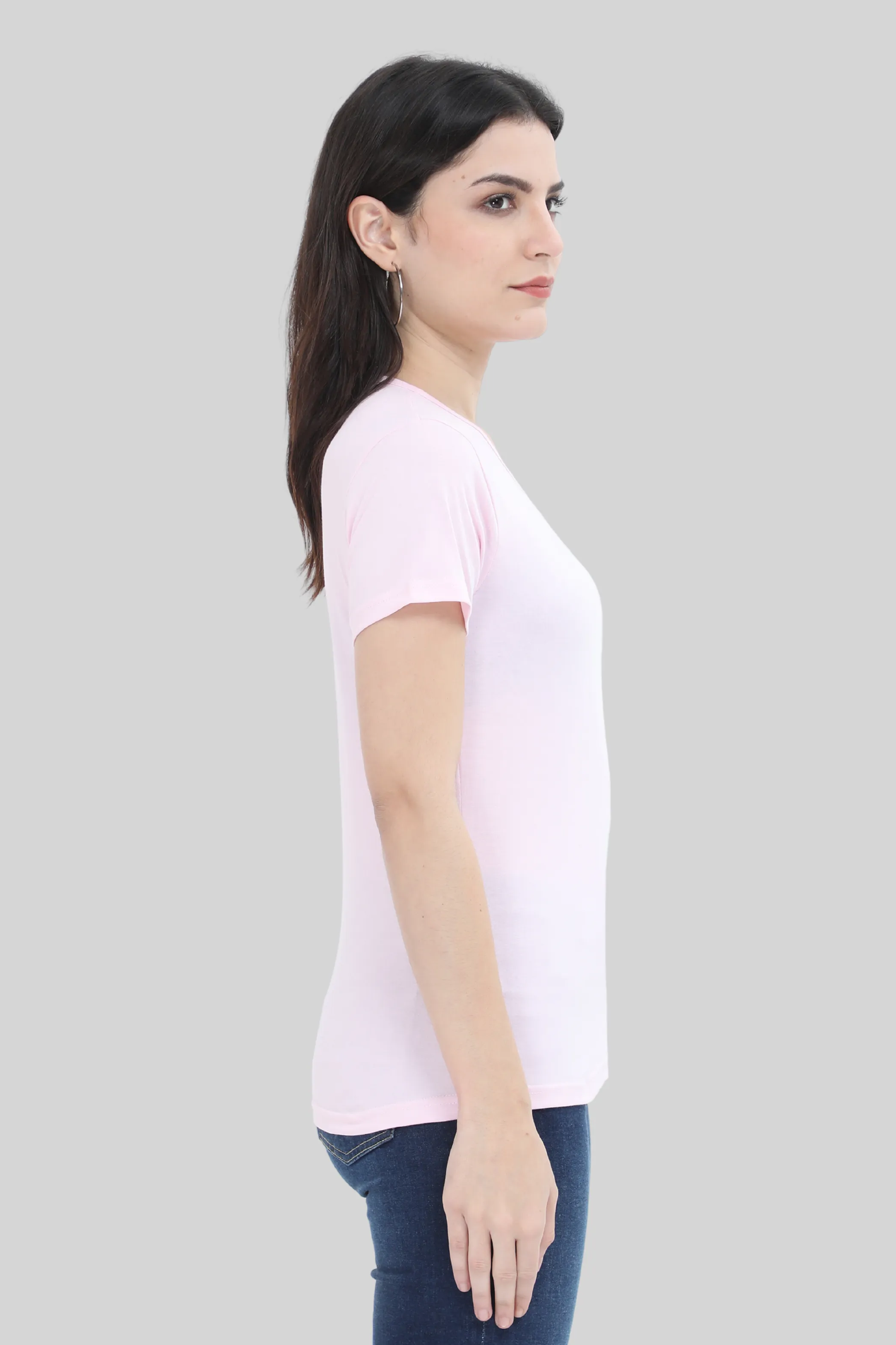 Light Pink Scoop Neck T-shirt for women