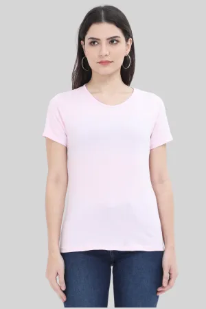 Light Pink Scoop Neck T-shirt for women