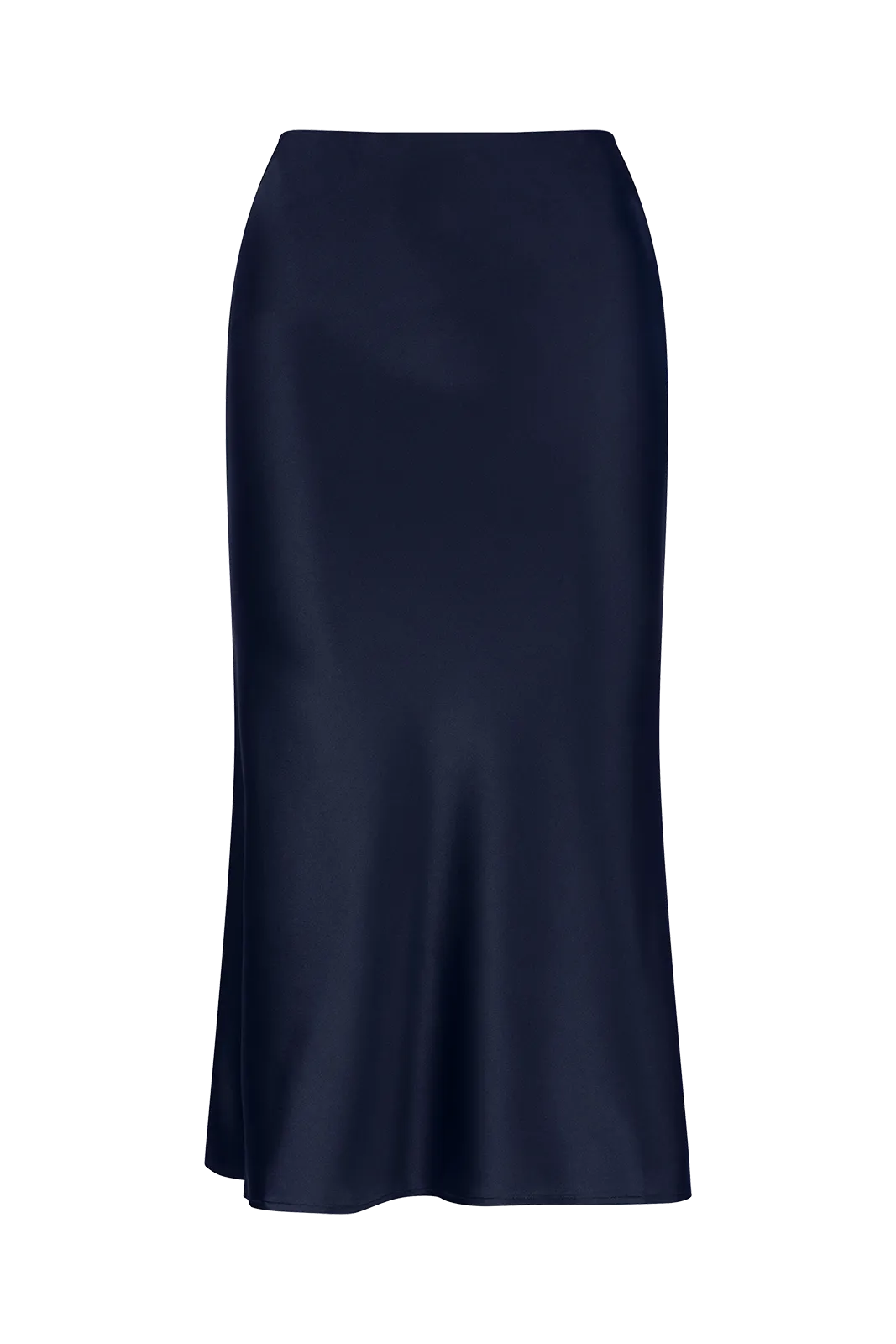 LIGHTNESS OF BEING SILK BIAS SKIRT NAVY