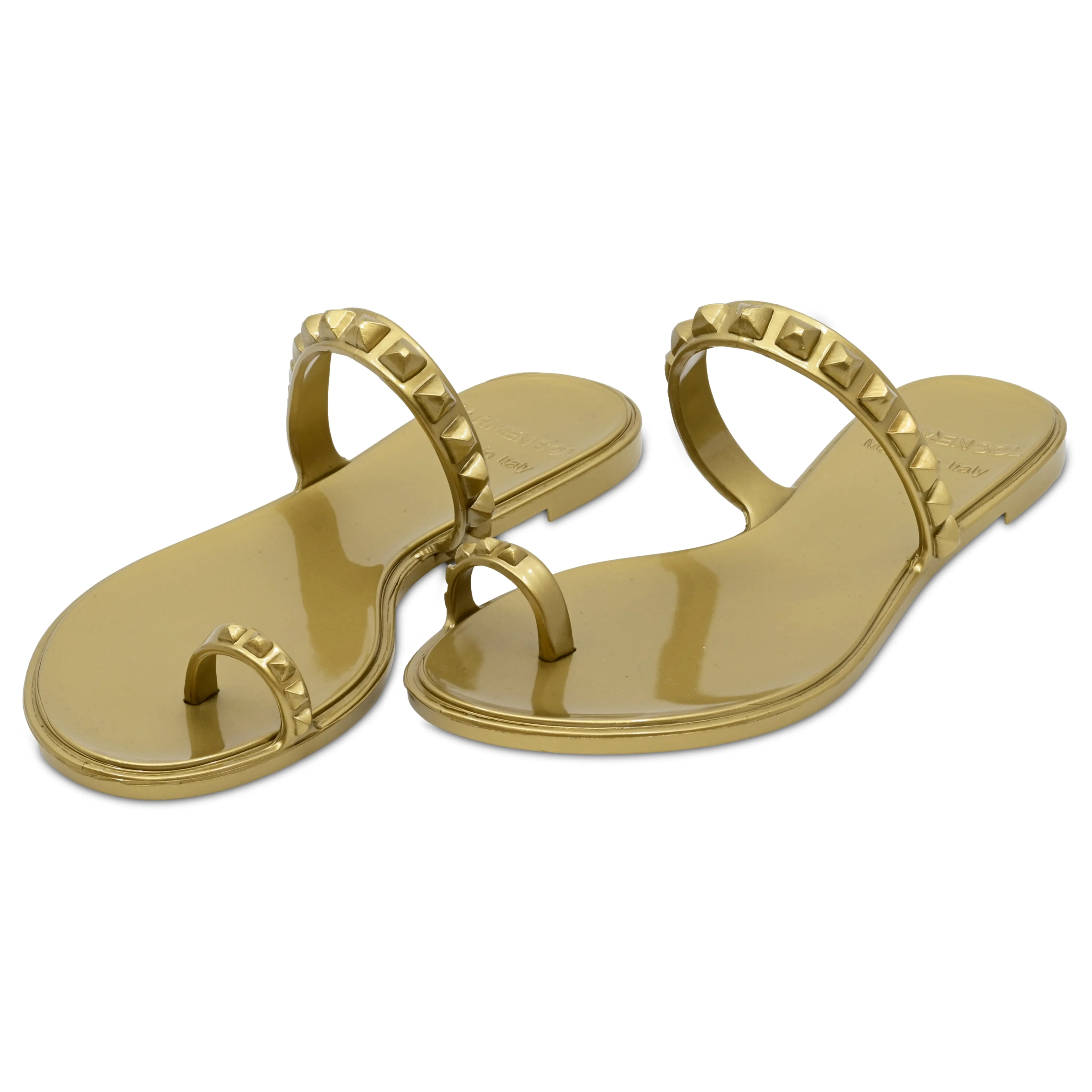 Maria Flat Sandal Gold- Metallic Jelly