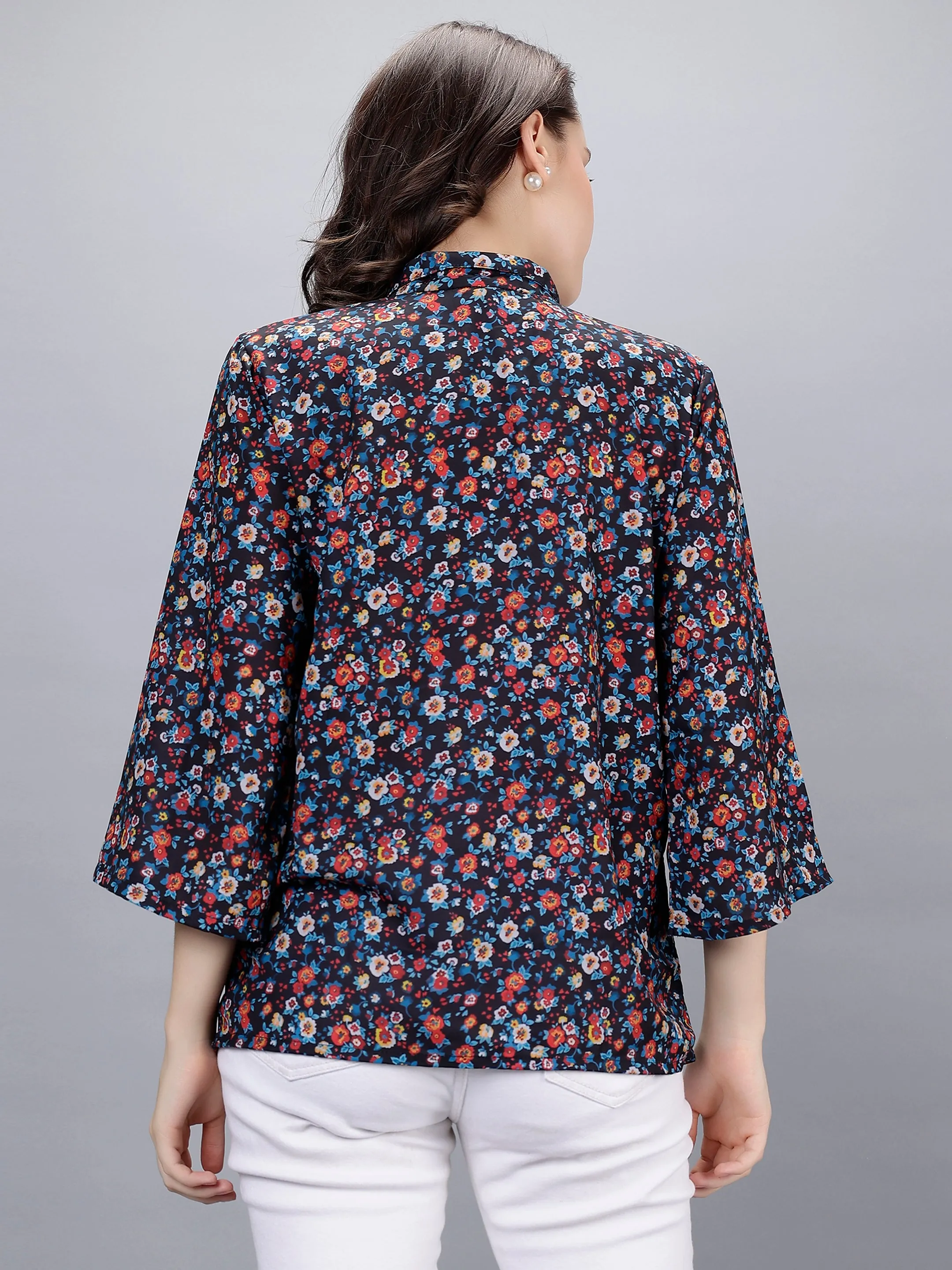 Marvelous Multi Floral Printed Shirt Top