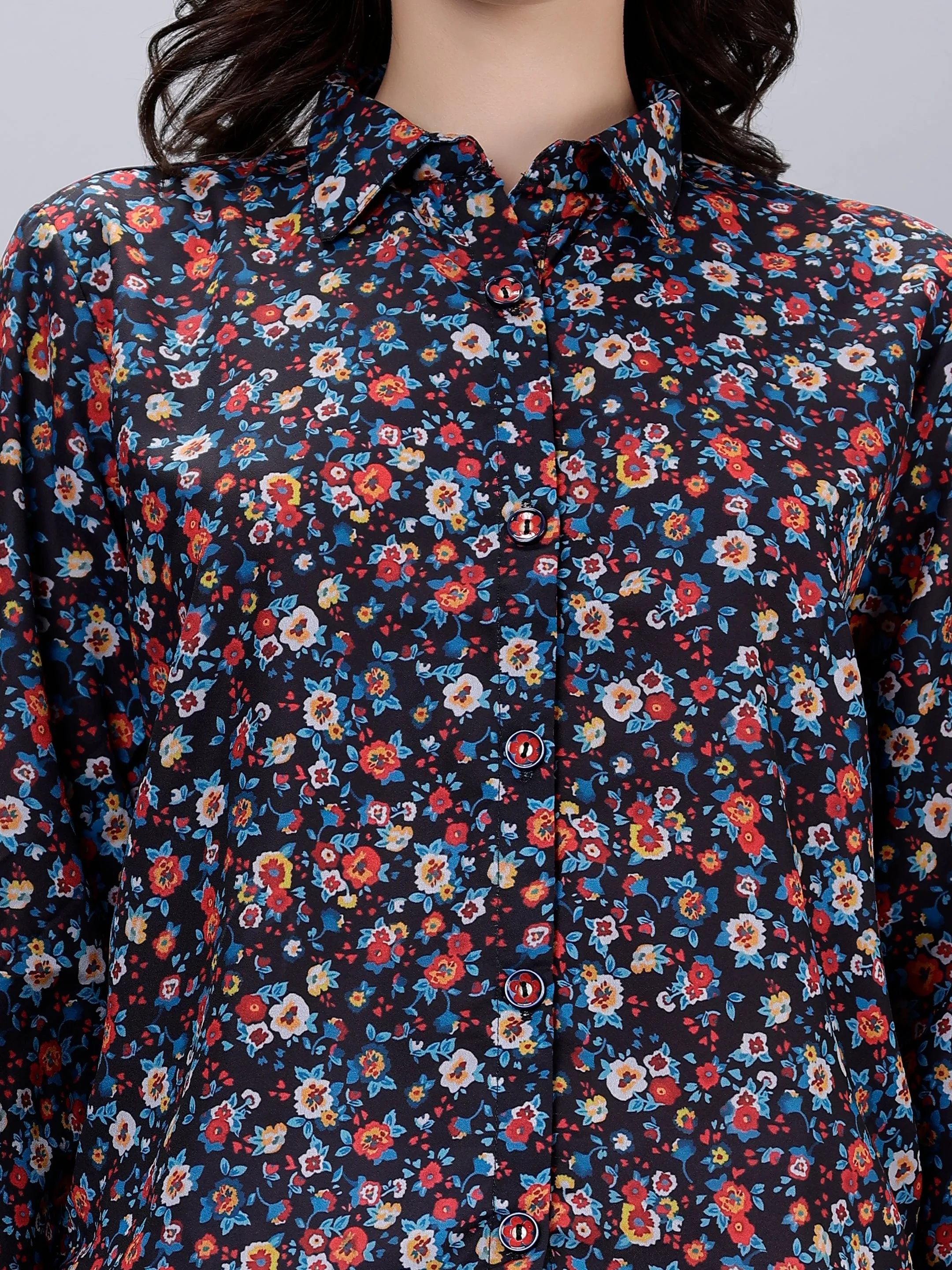 Marvelous Multi Floral Printed Shirt Top