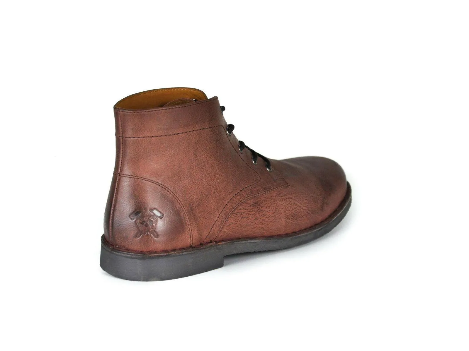 Men's Burnished Suede & Oxblood Leather Boots