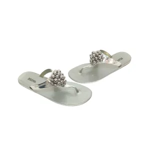 Michael Kors Silver 'KIRBY' Jelly Thong Sandals | Pre Loved |