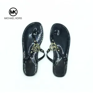 Michael Kors Women's MK Charm Jelly Cork Thong Sandals Size 8 black