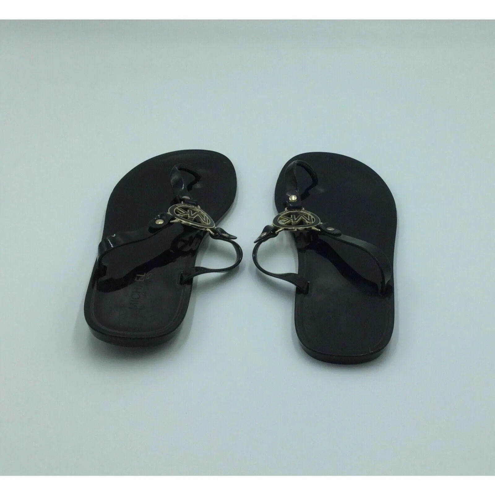 Michael Kors Women's MK Charm Jelly Cork Thong Sandals Size 8 black