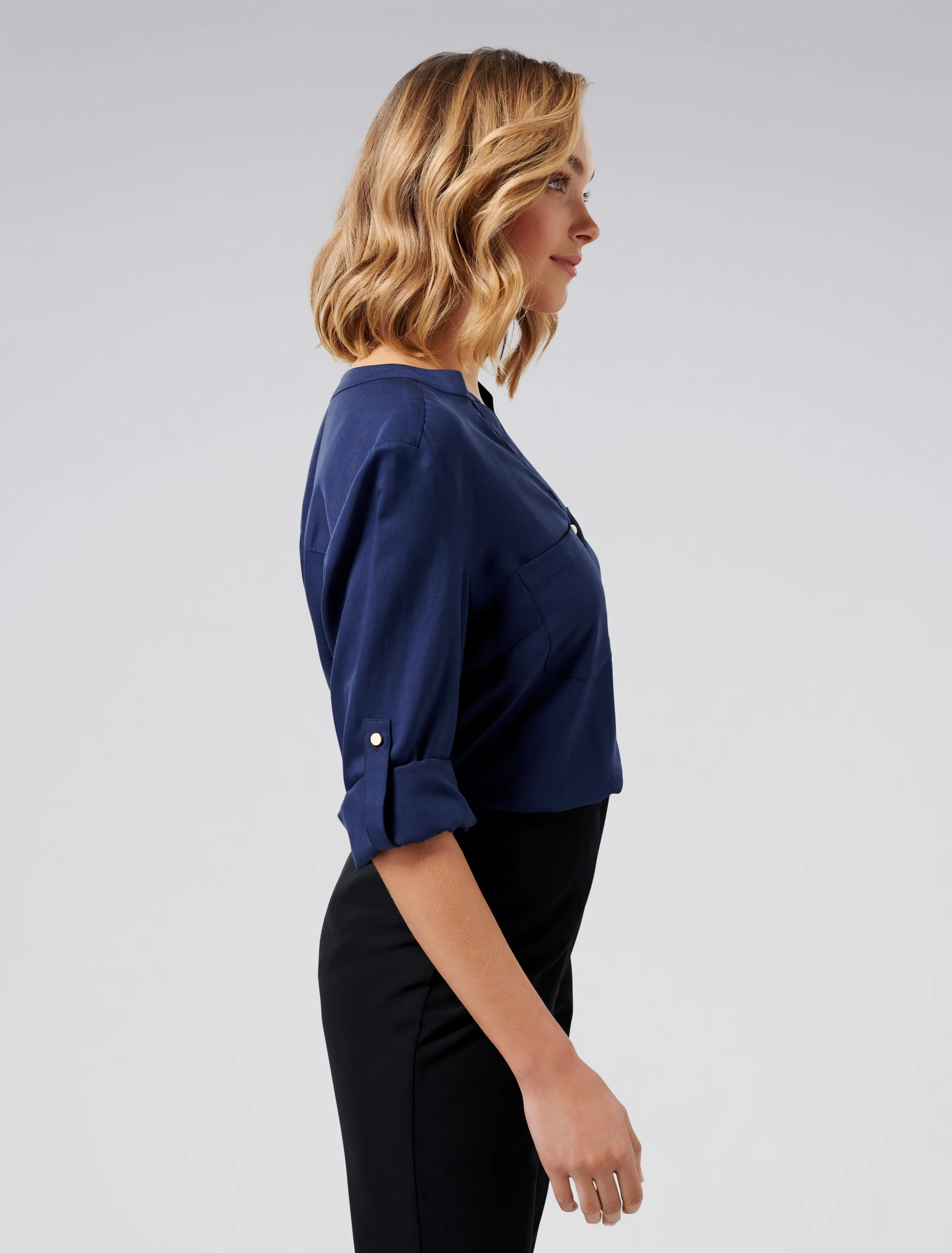 Mika Popover Roll Sleeve Shirt