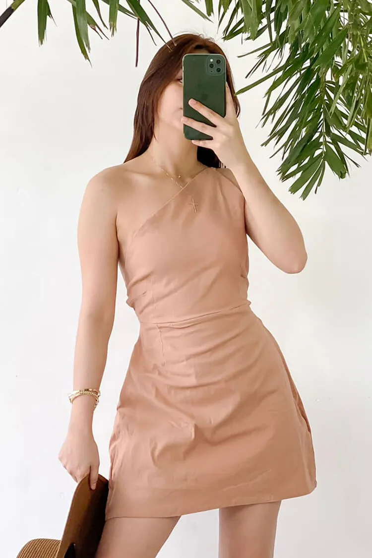 Mila One Shoulder Tie Back Dress