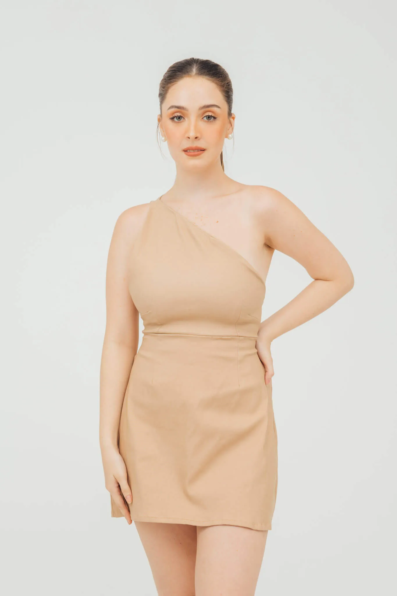Mila One Shoulder Tie Back Dress