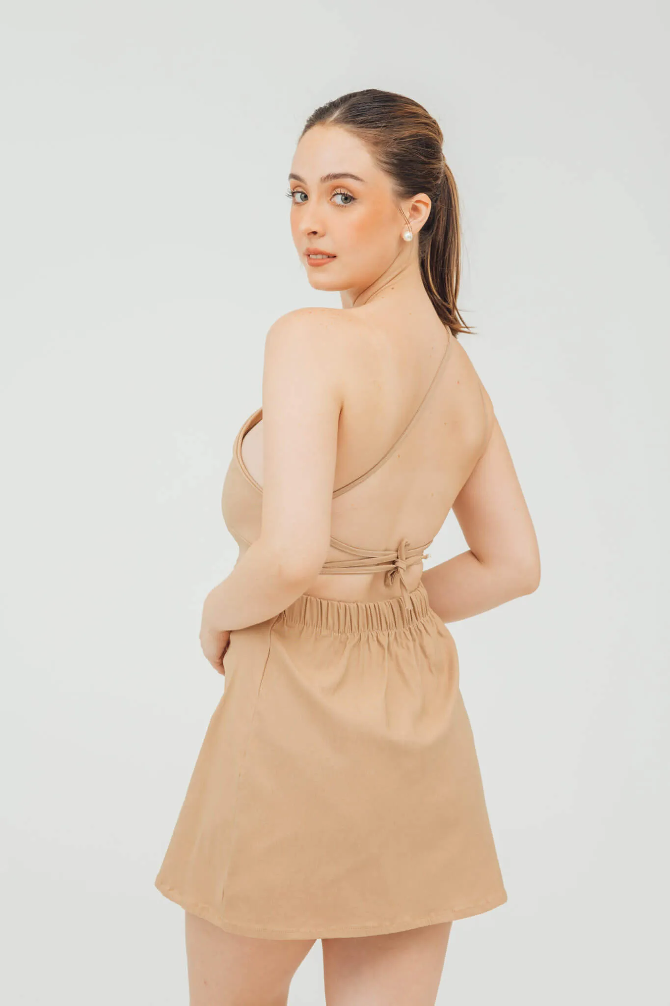 Mila One Shoulder Tie Back Dress