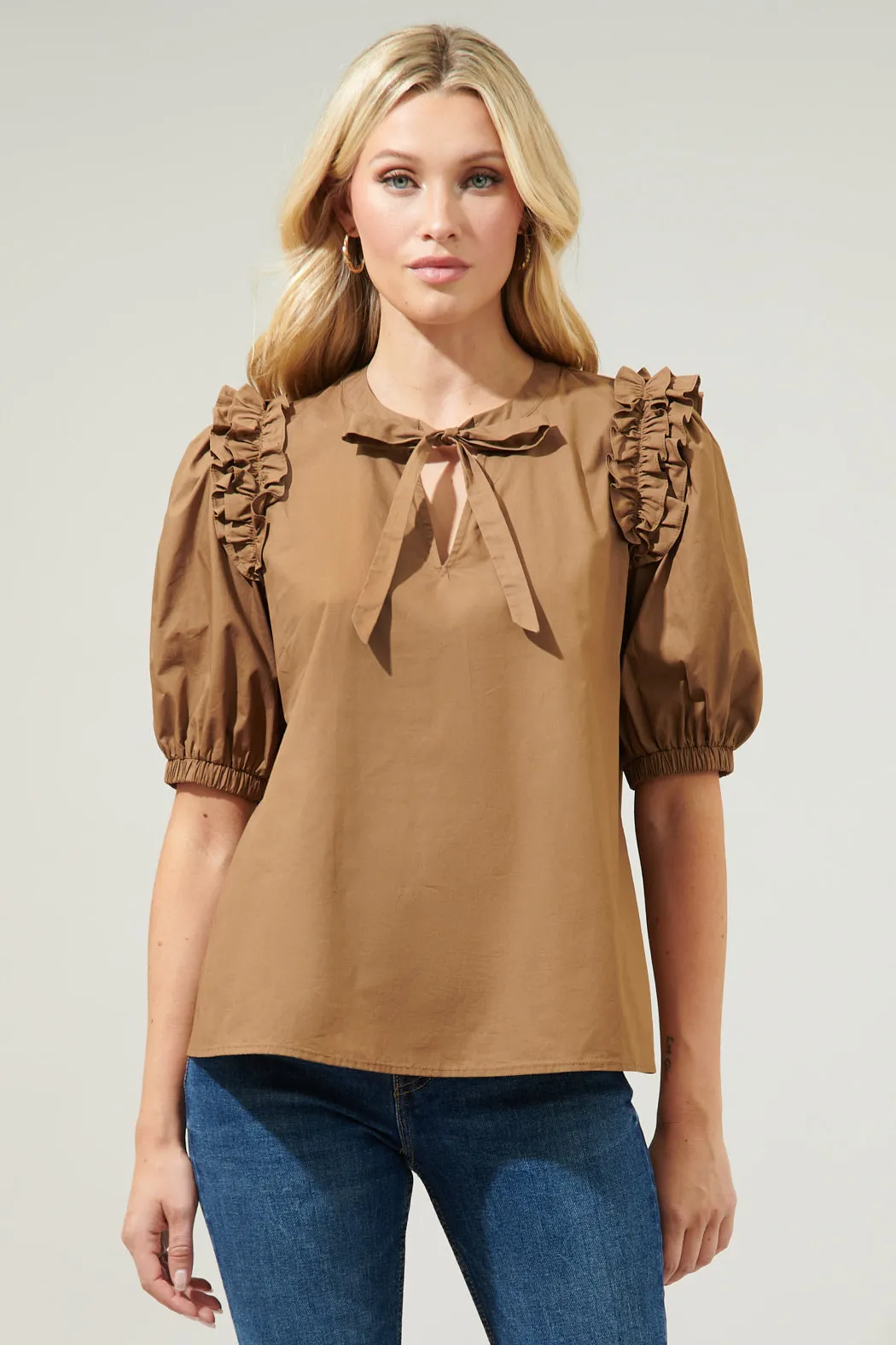 Noche Tie Neck Blouse