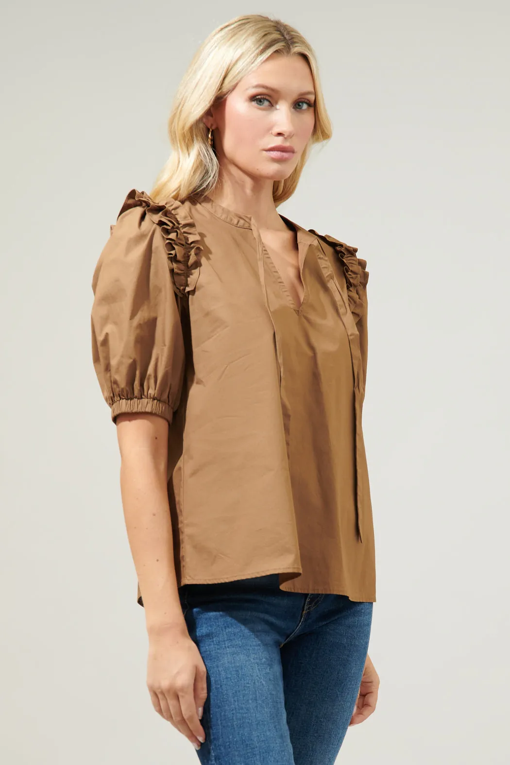 Noche Tie Neck Blouse