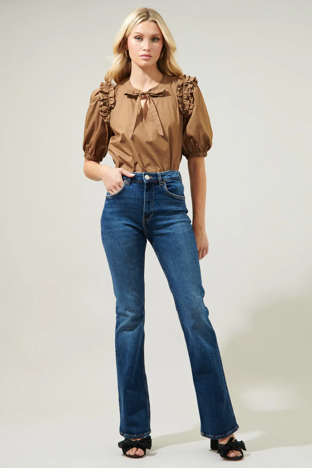 Noche Tie Neck Blouse