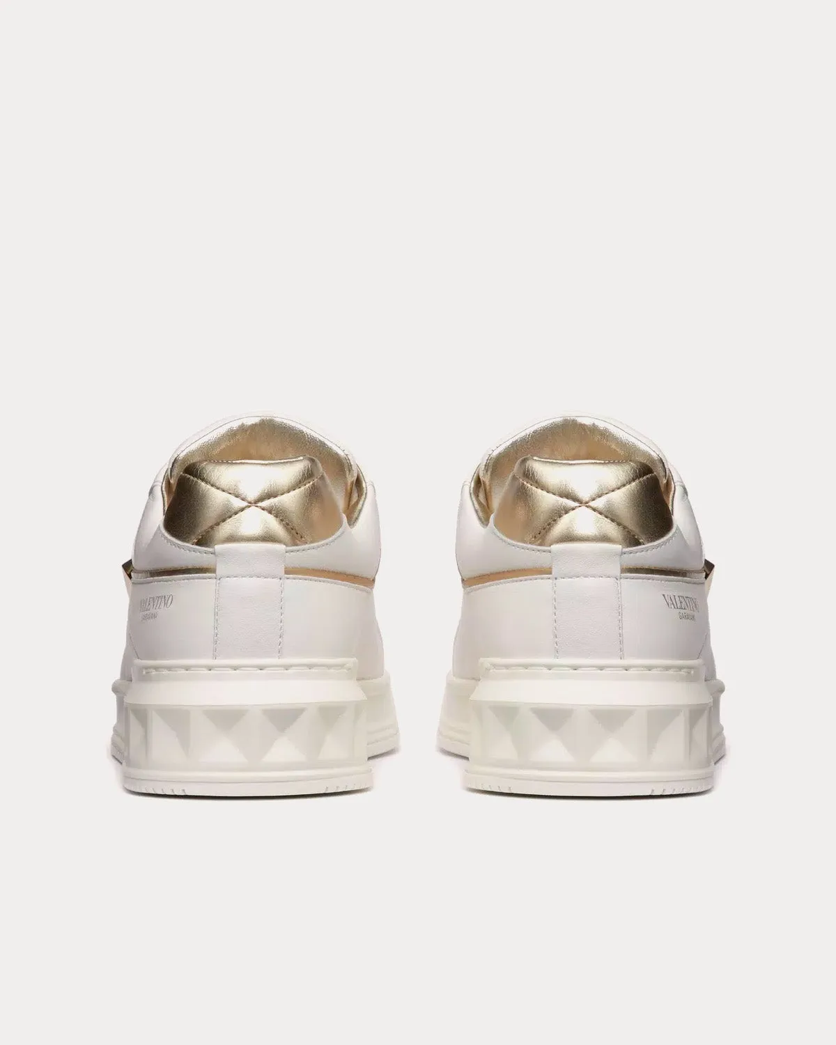 One Stud Calfskin White / Platinum Low Top Sneakers