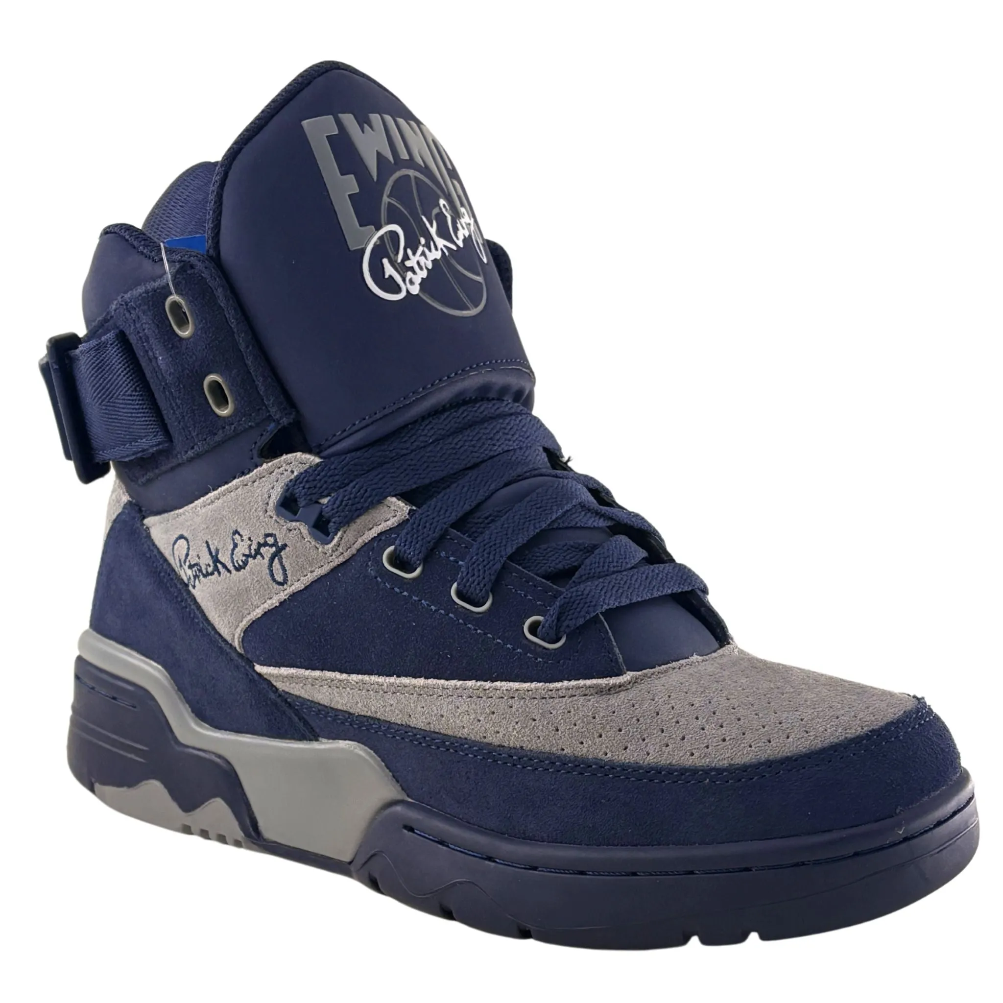 Patrick Ewing Athletics Men's 1EW90013-472 33 HI OG Navy Grey Basketball Shoes