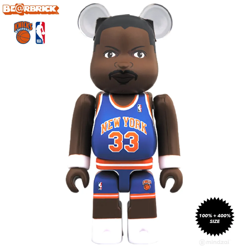 Patrick Ewing New York Knicks 100%   400% Bearbrick Set x Medicom Toy