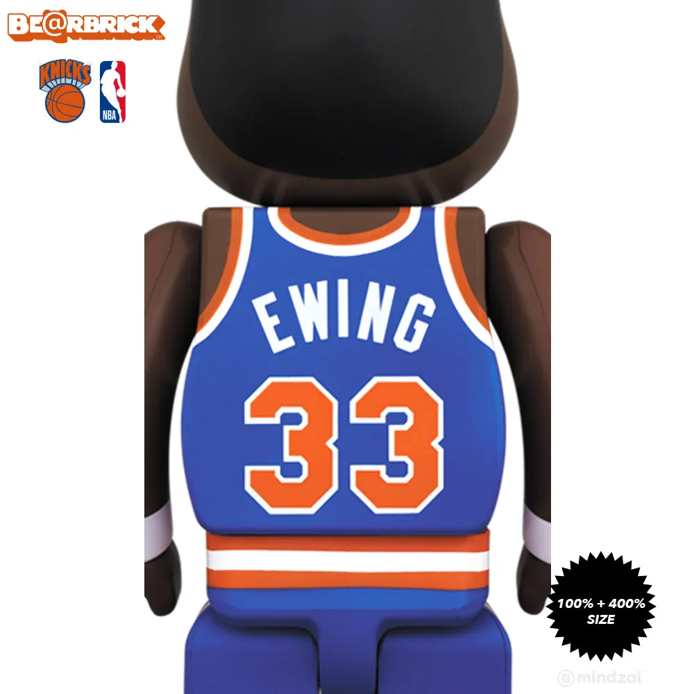 Patrick Ewing New York Knicks 100%   400% Bearbrick Set x Medicom Toy