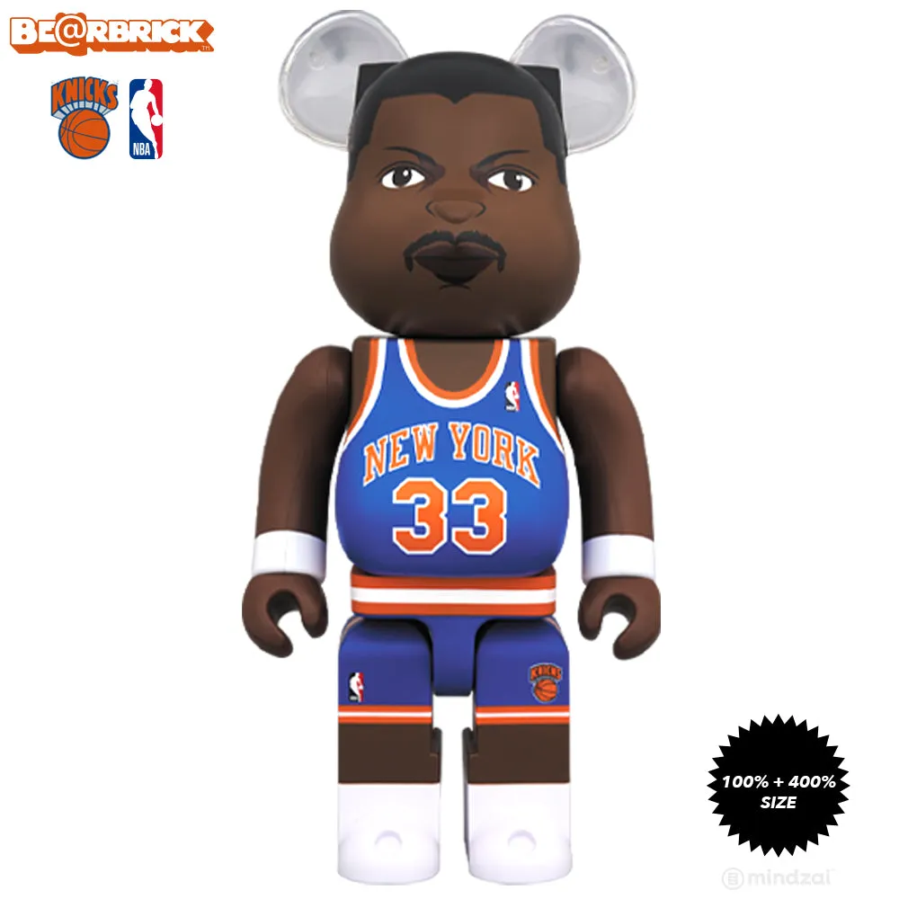 Patrick Ewing New York Knicks 100%   400% Bearbrick Set x Medicom Toy