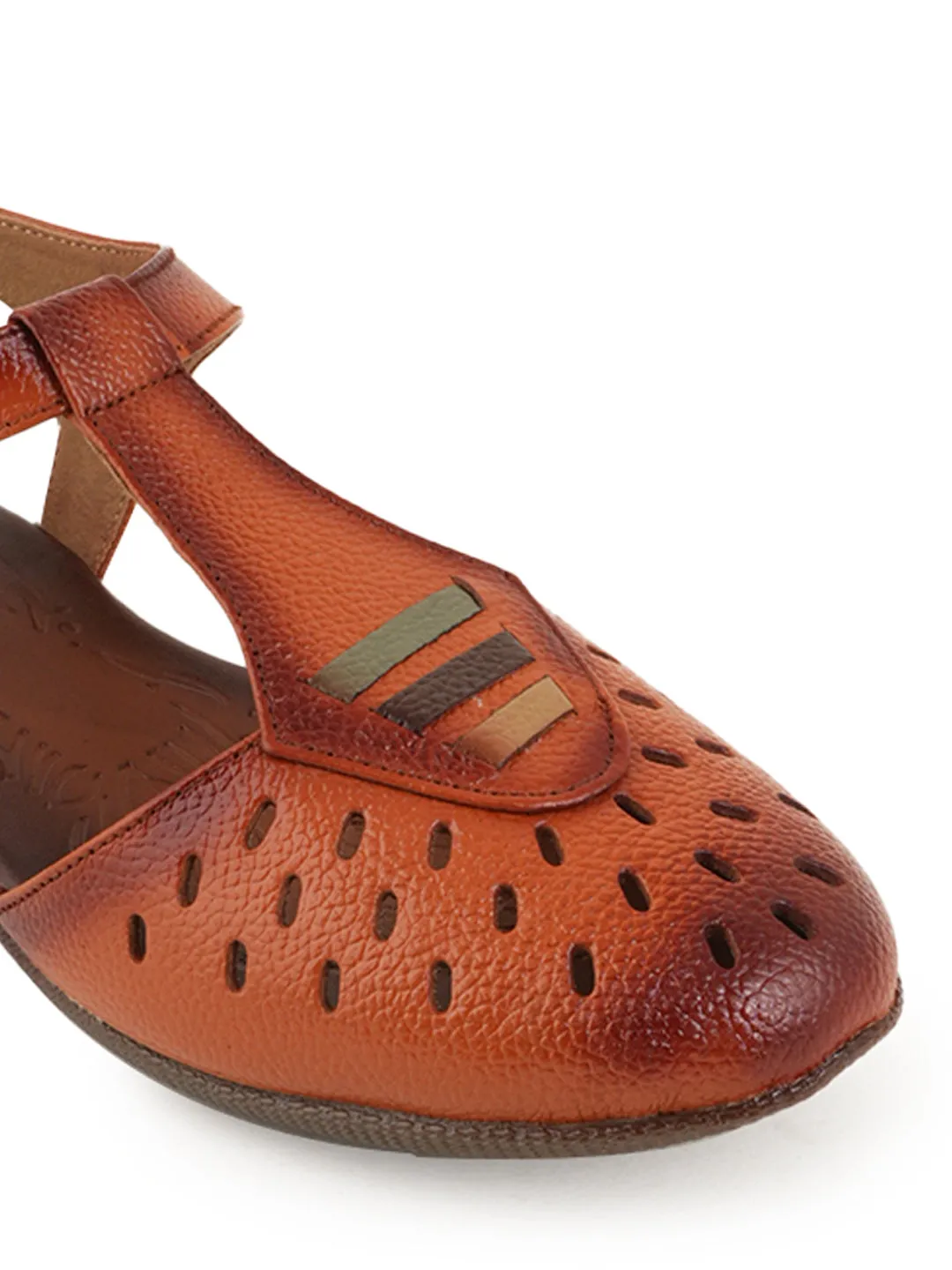 Pelle Albero Flat Tan Leather Sandals