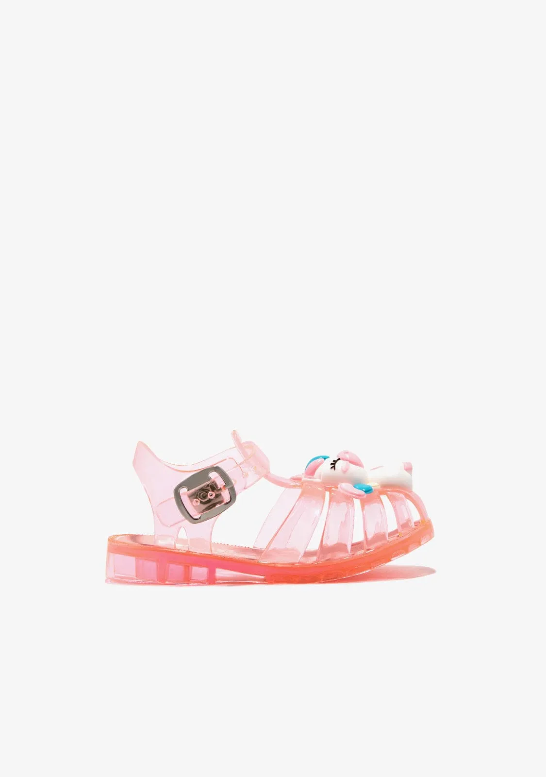 Pink Buckle Jelly Sandals