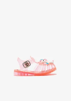 Pink Buckle Jelly Sandals