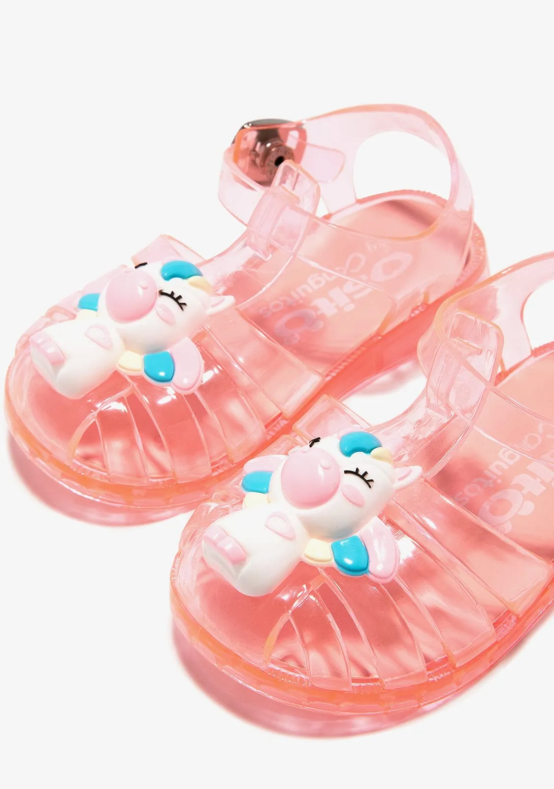 Pink Buckle Jelly Sandals